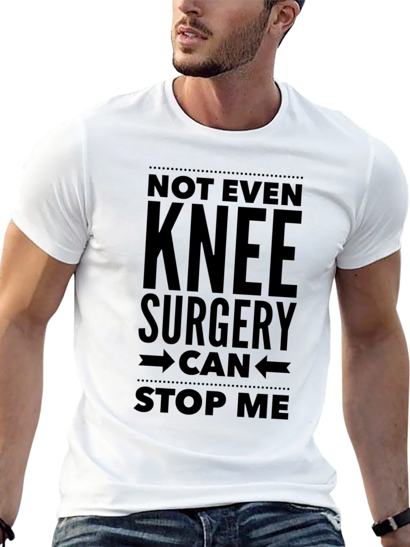Knee Surgery Cant Stop Me Black T-Shirt