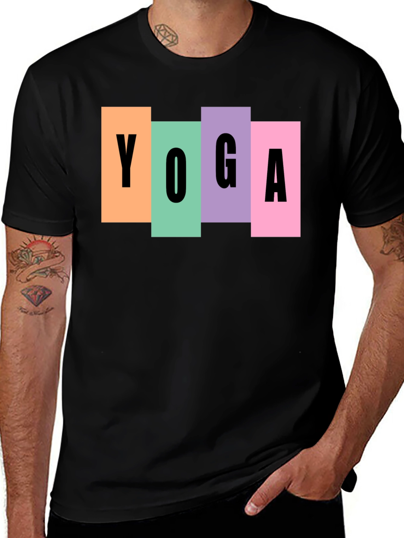 Yoga Block Graphic Tee - Unisex Black T-Shirt