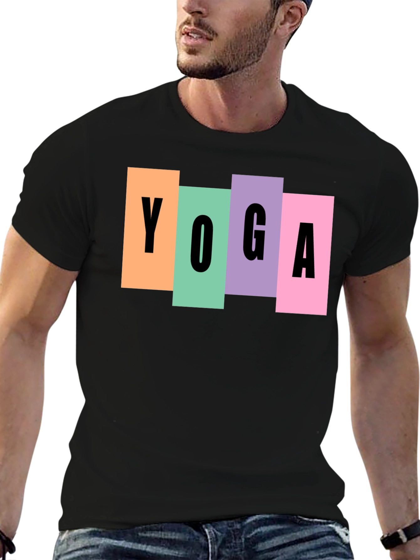Yoga Block Graphic Tee - Unisex Black T-Shirt