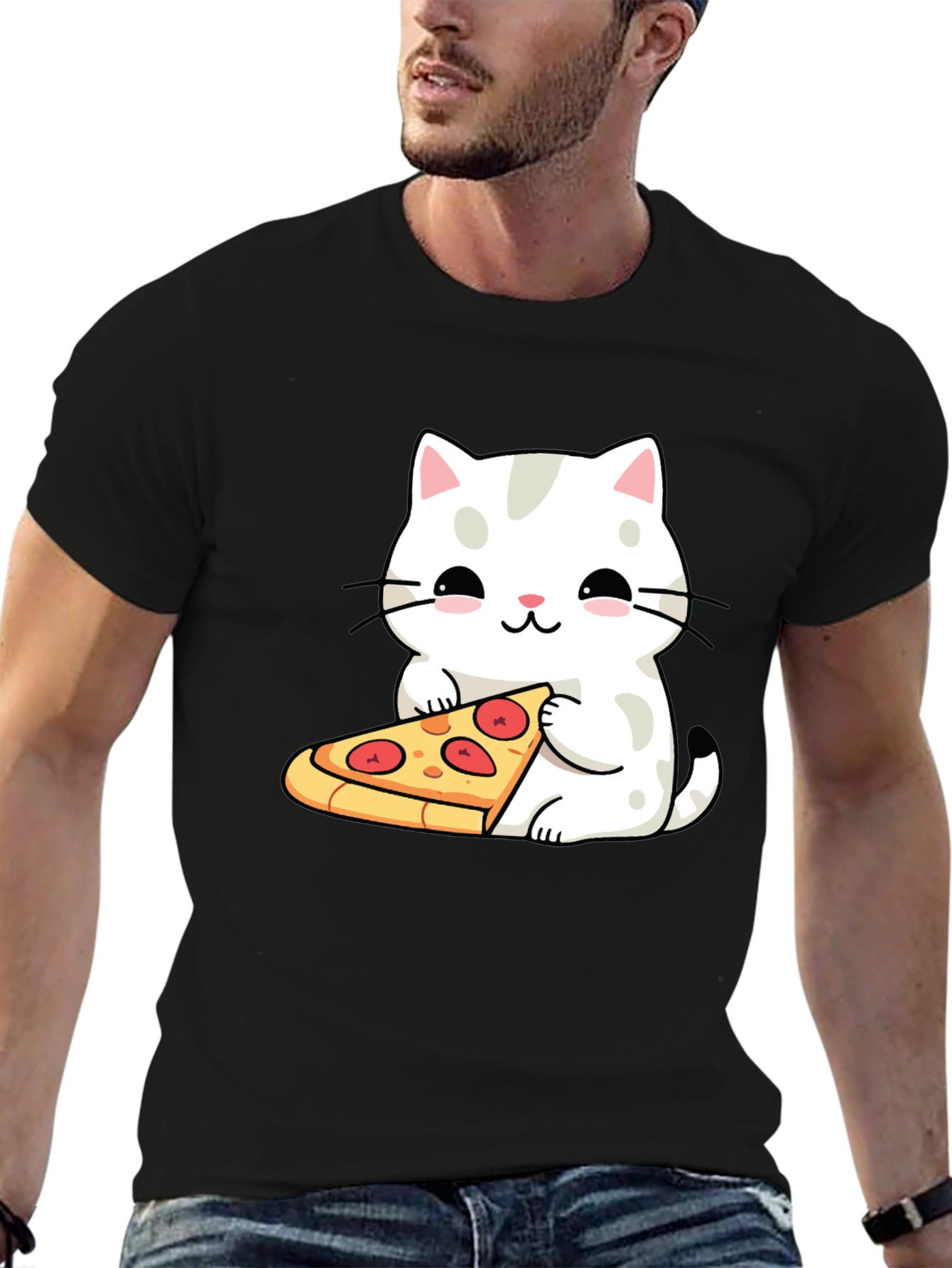 Cat Pizza T-Shirt - Cute Graphic Tee