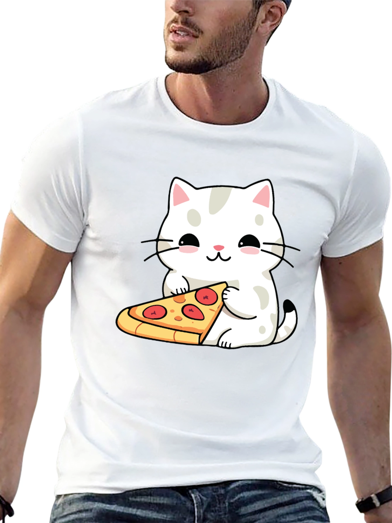 Cat Pizza T-Shirt - Cute Graphic Tee