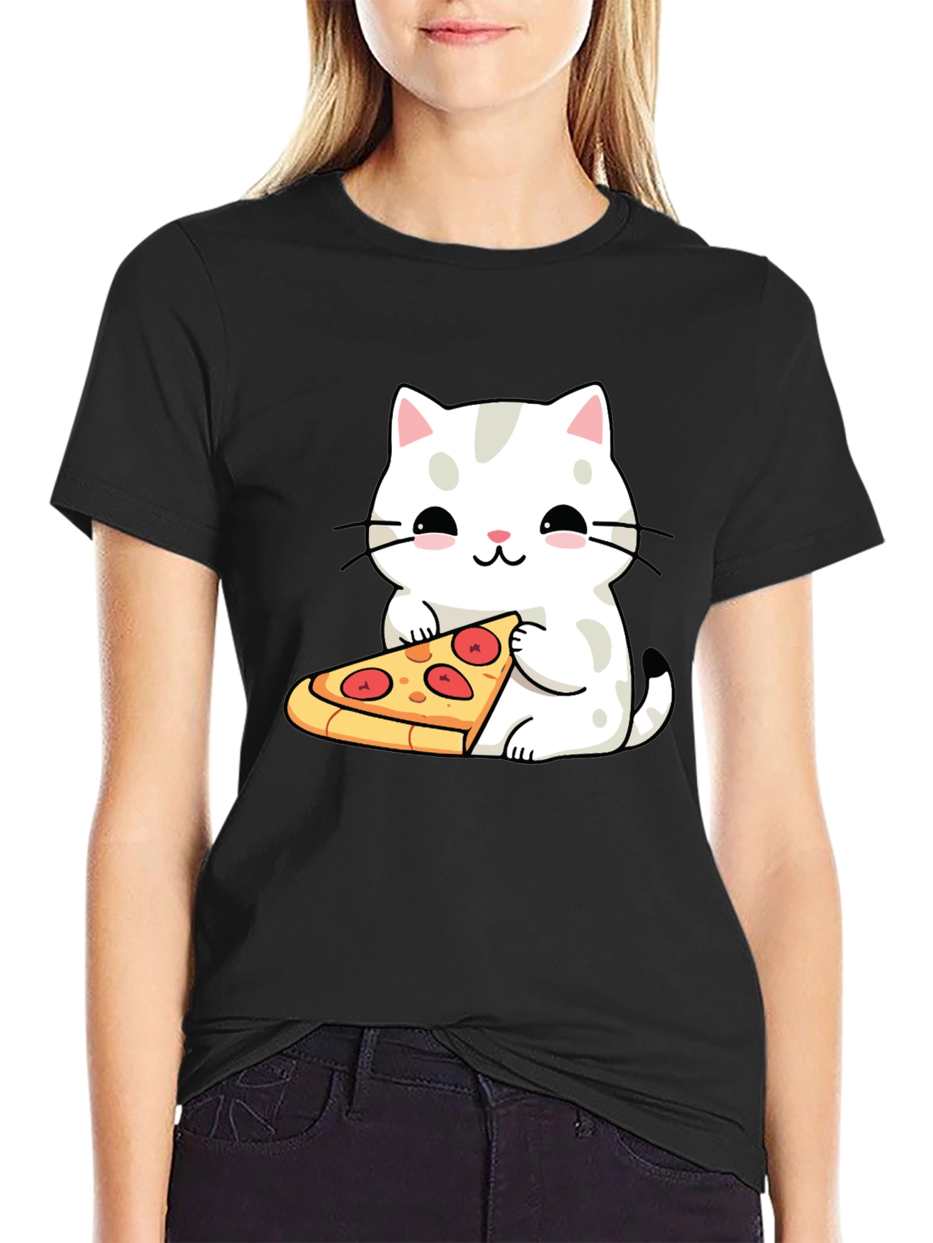 Cat Pizza T-Shirt - Cute Graphic Tee