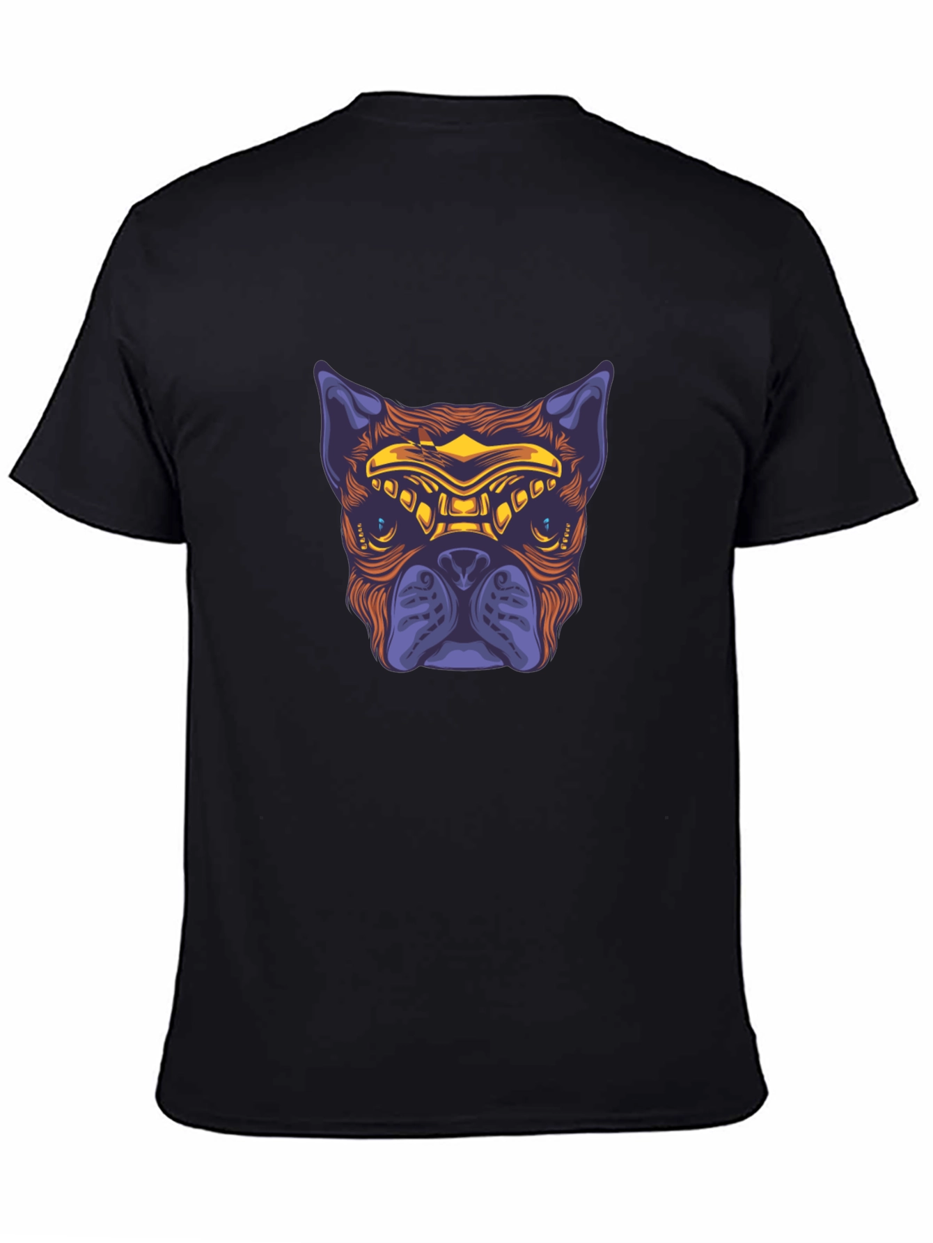 Cyberpunk Bulldog Graphic Tee - Black