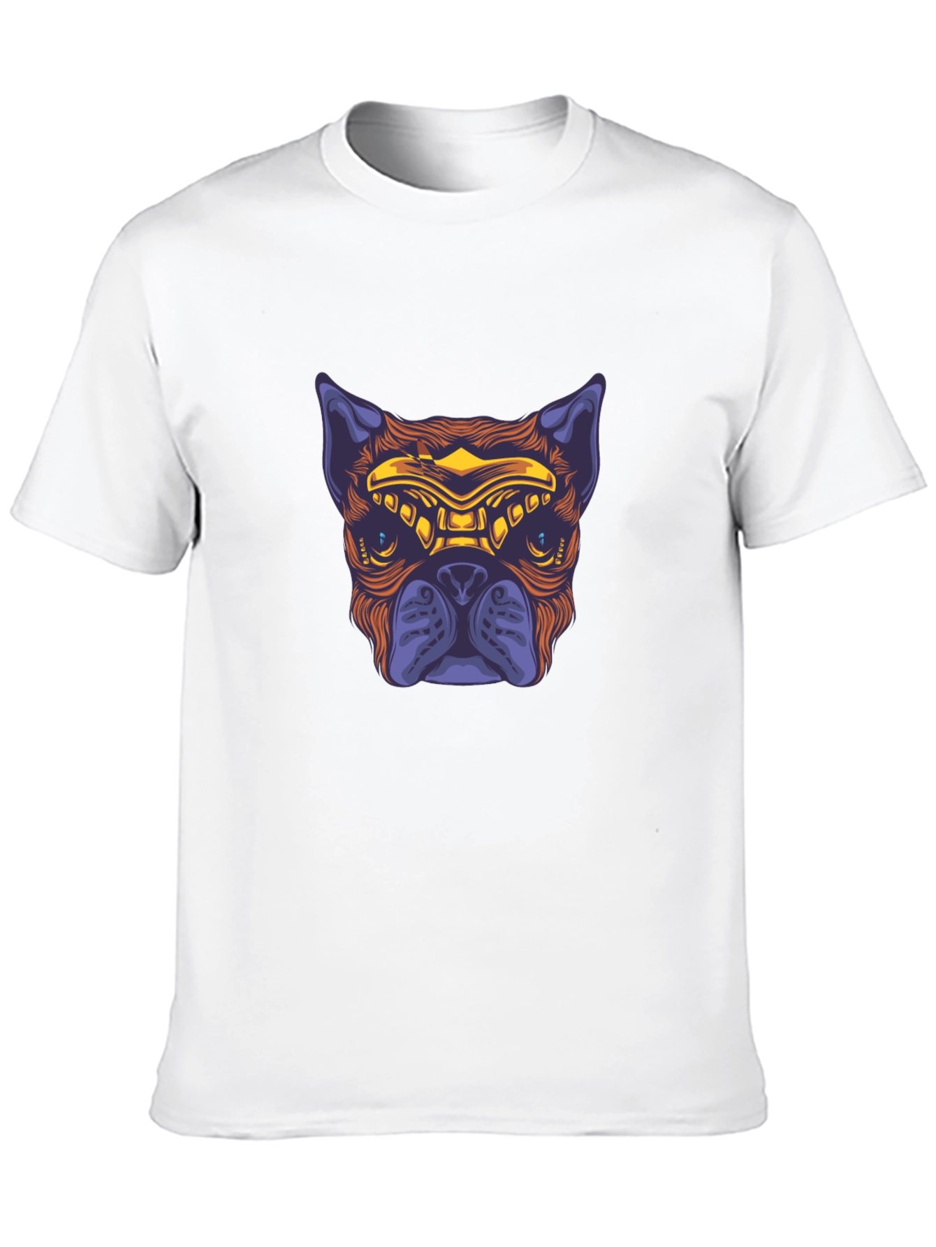 Cyberpunk Bulldog Graphic Tee - Black