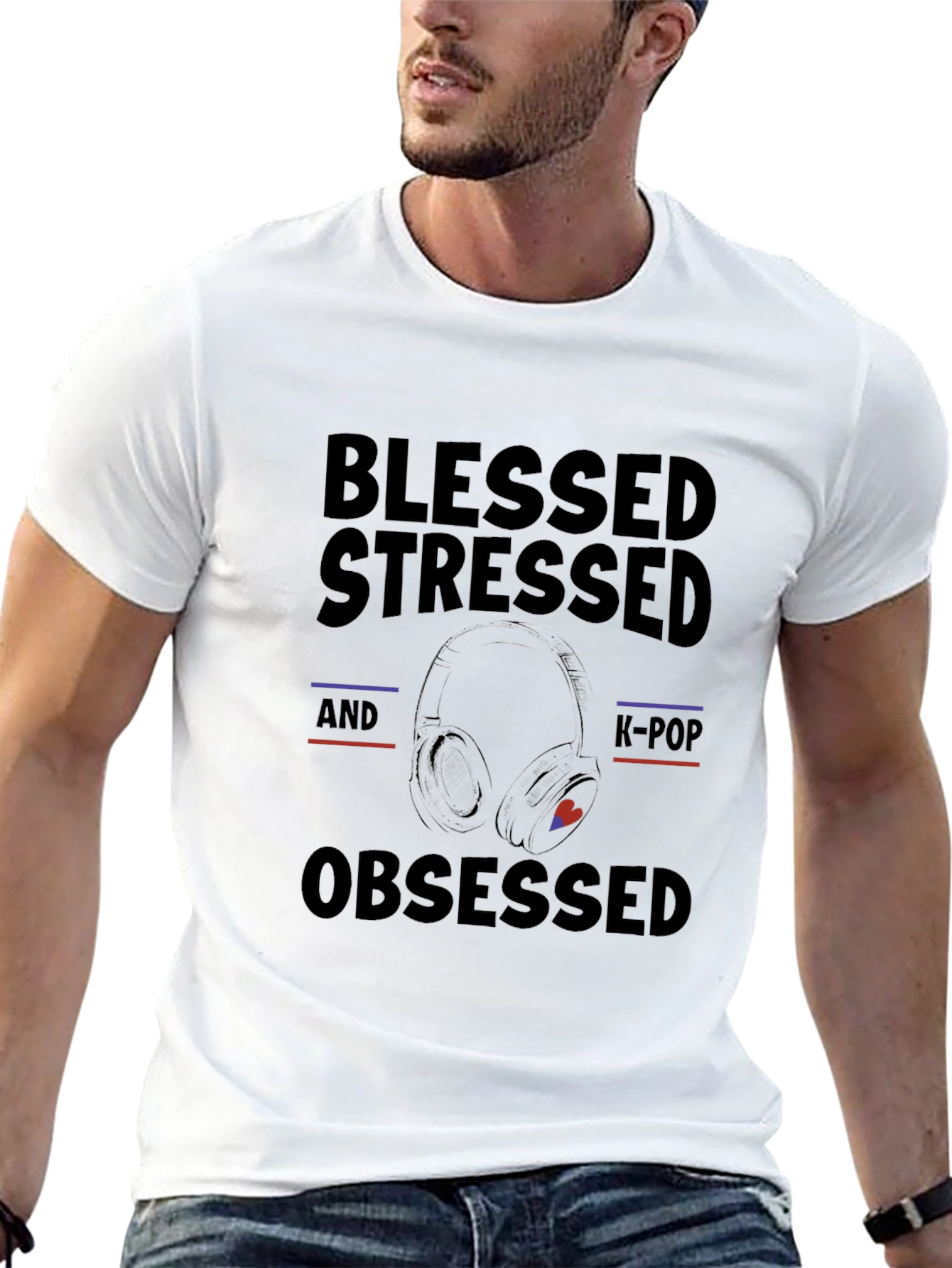 Blessed Stressed K-Pop Obsessed Graphic Tee