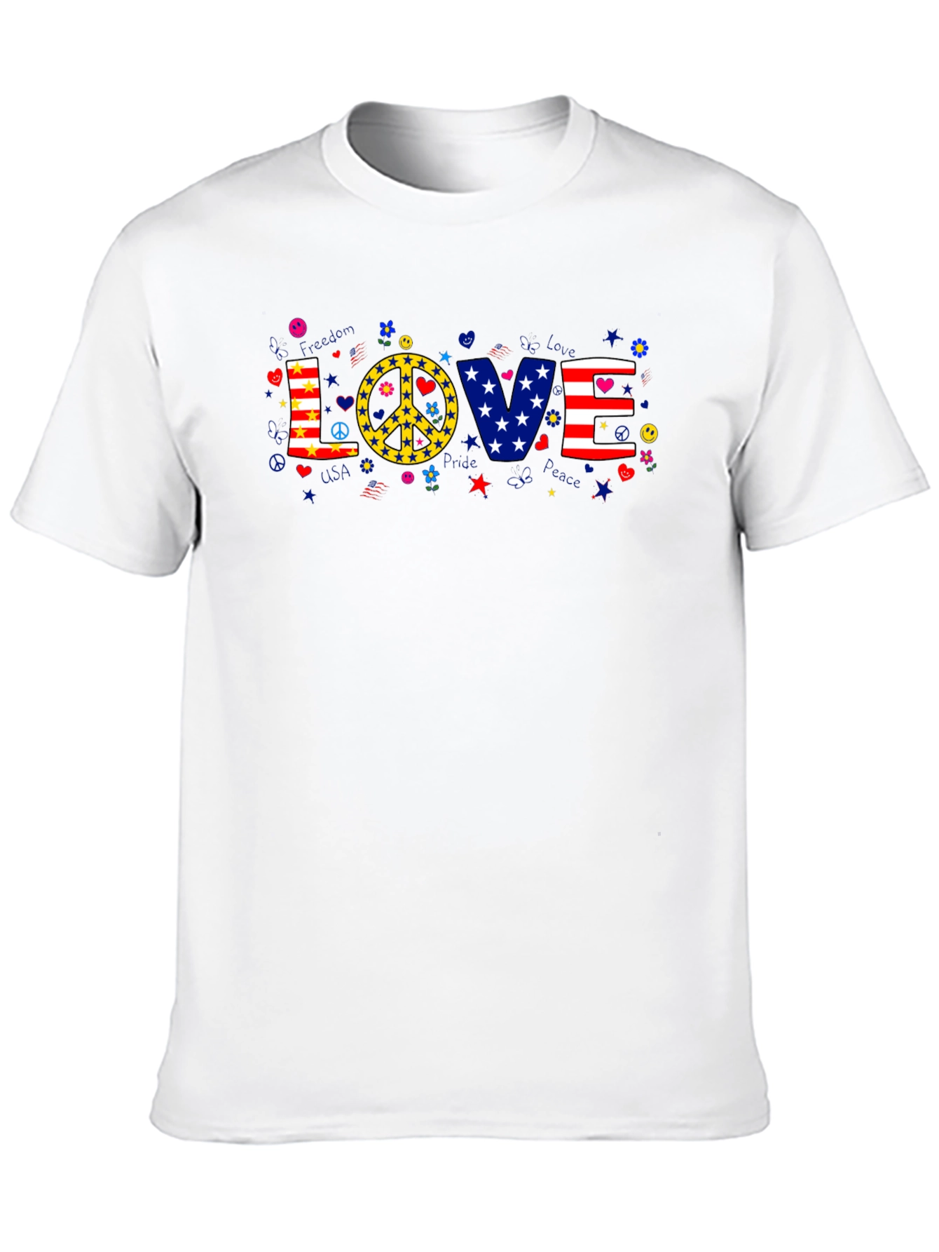 Love & Peace Graphic T-Shirt - Patriotic