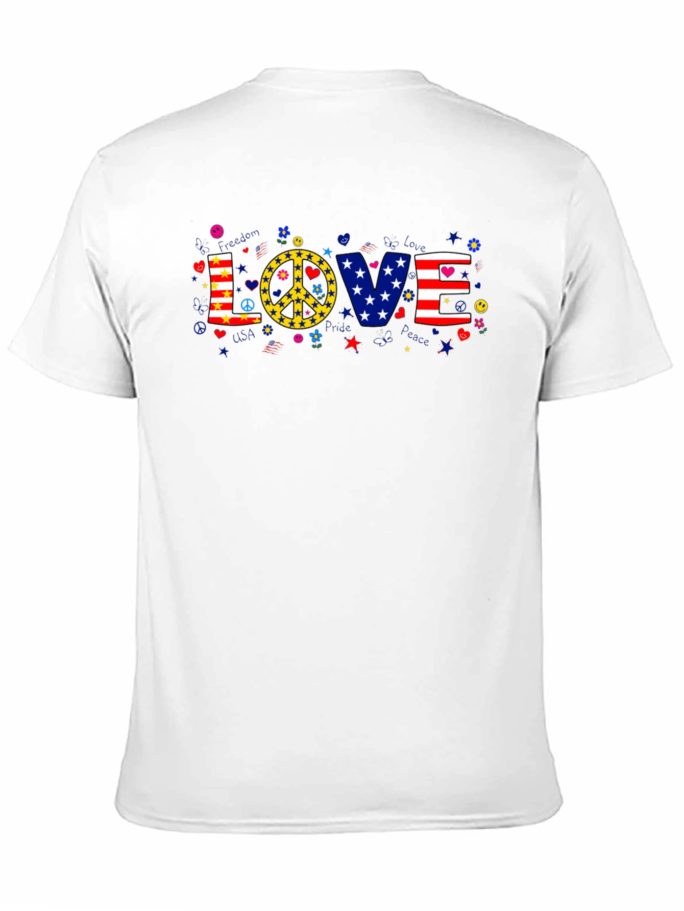 Love & Peace Graphic T-Shirt - Patriotic