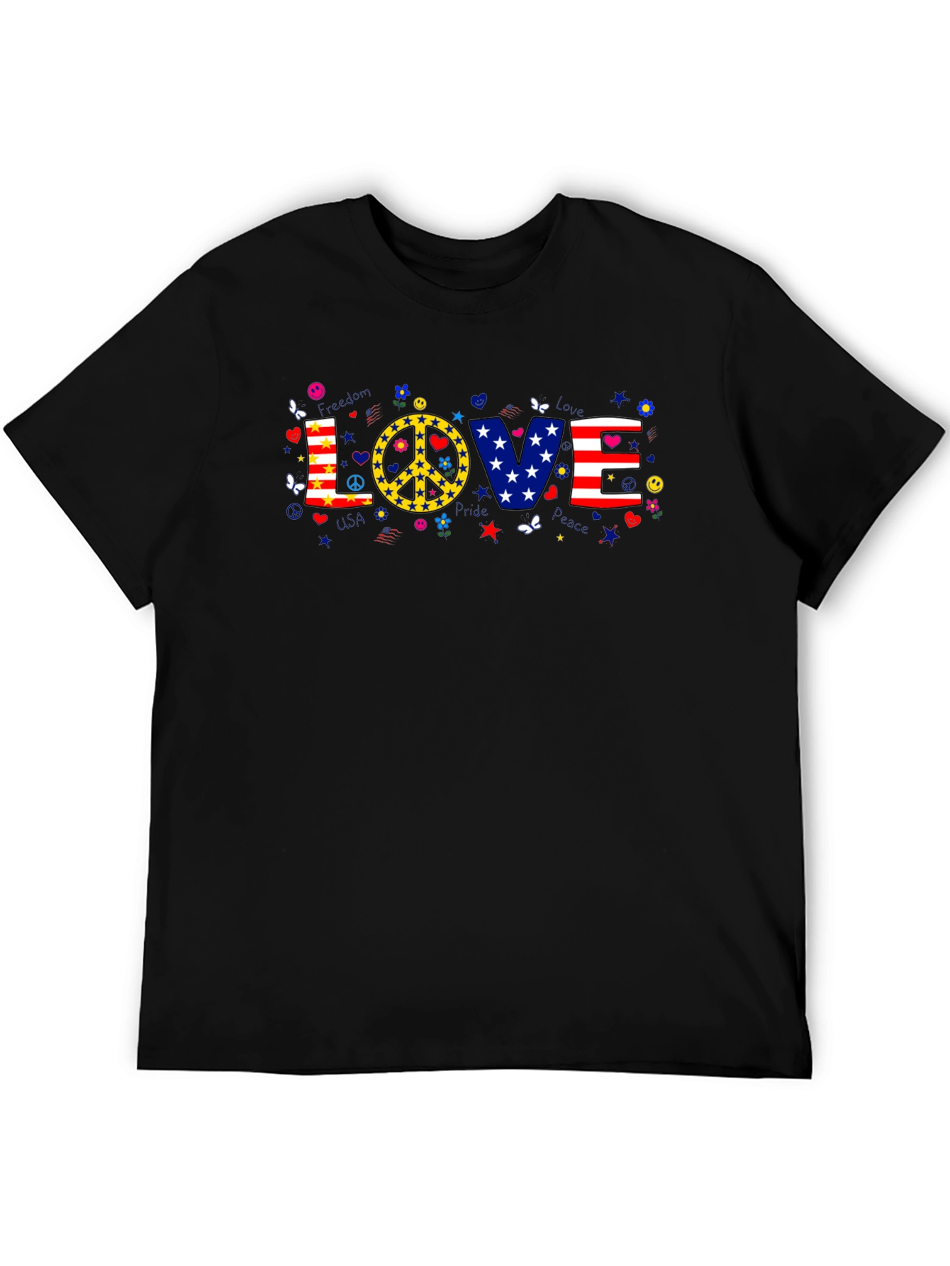 Love & Peace Graphic T-Shirt - Patriotic
