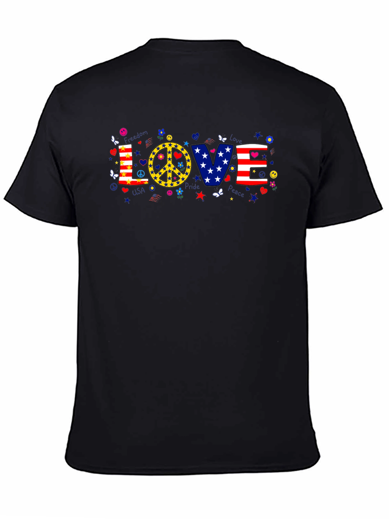 Love & Peace Graphic T-Shirt - Patriotic