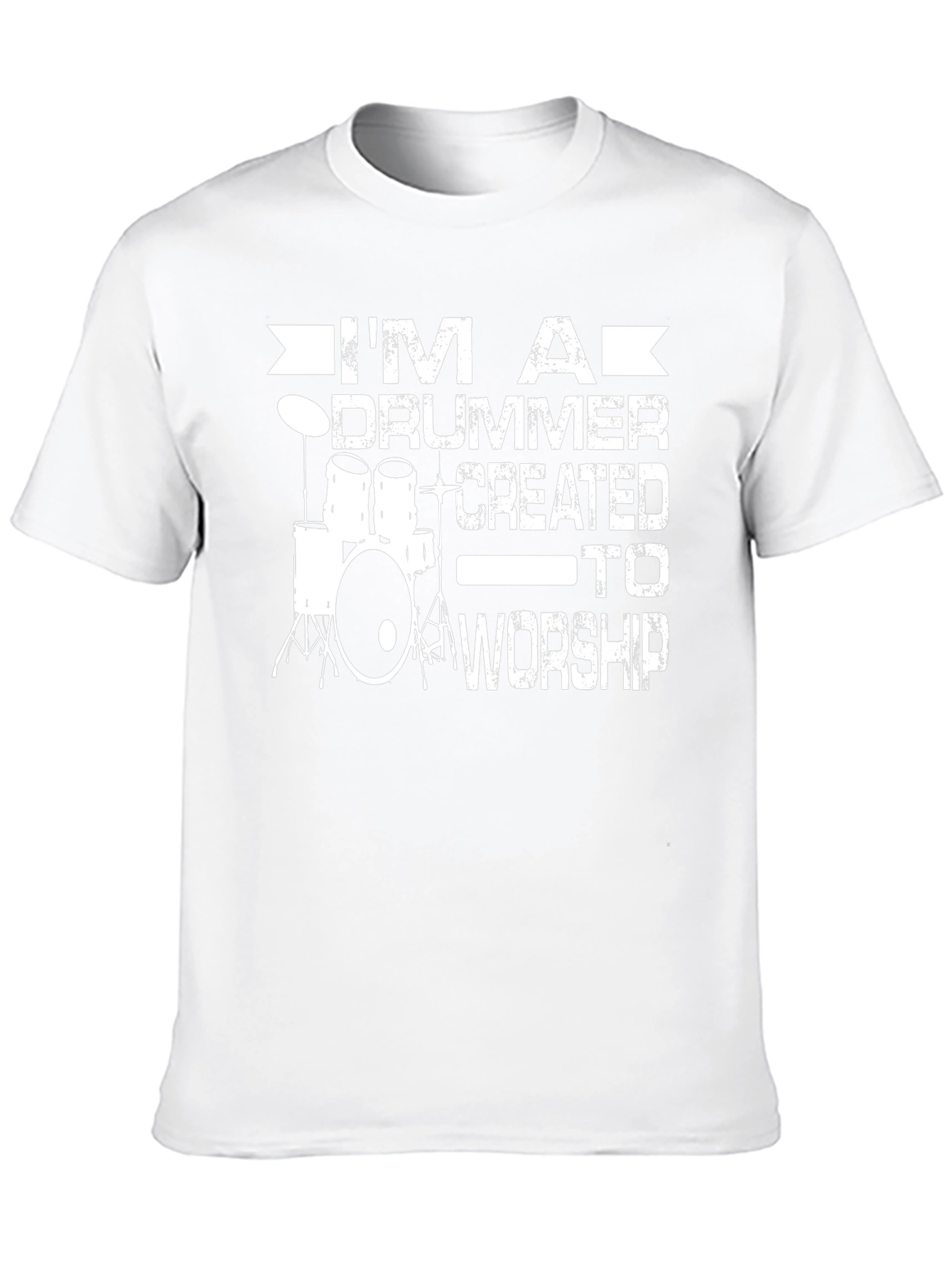 Im A Drummer Created to Worship Black T-Shirt