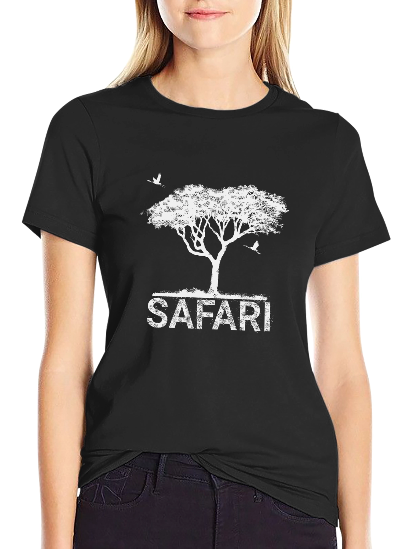 Safari Graphic Print Black T-Shirt