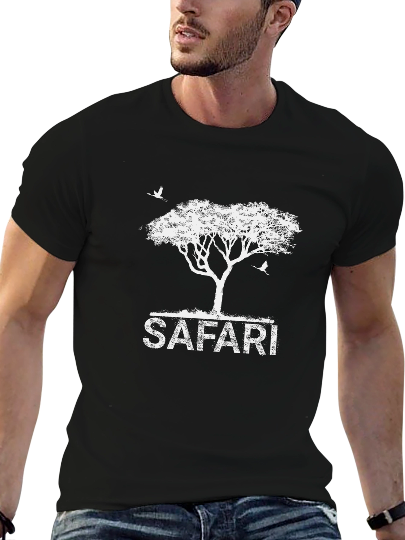Safari Graphic Print Black T-Shirt