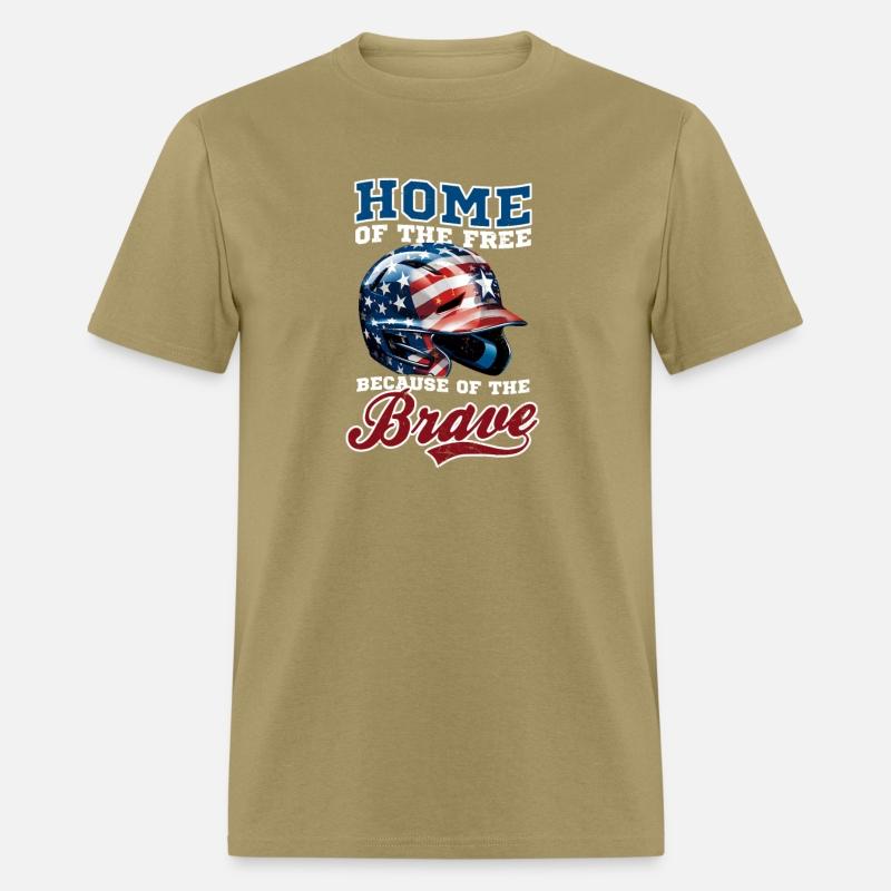 4th Of July Baseball Home Of Free Because Brave