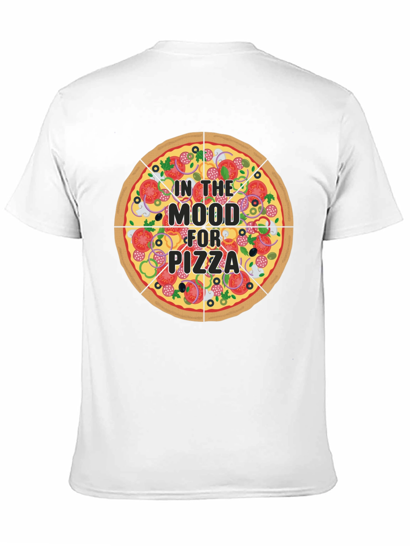 Pizza Mood Graphic Black T-Shirt - Novelty Food Tee