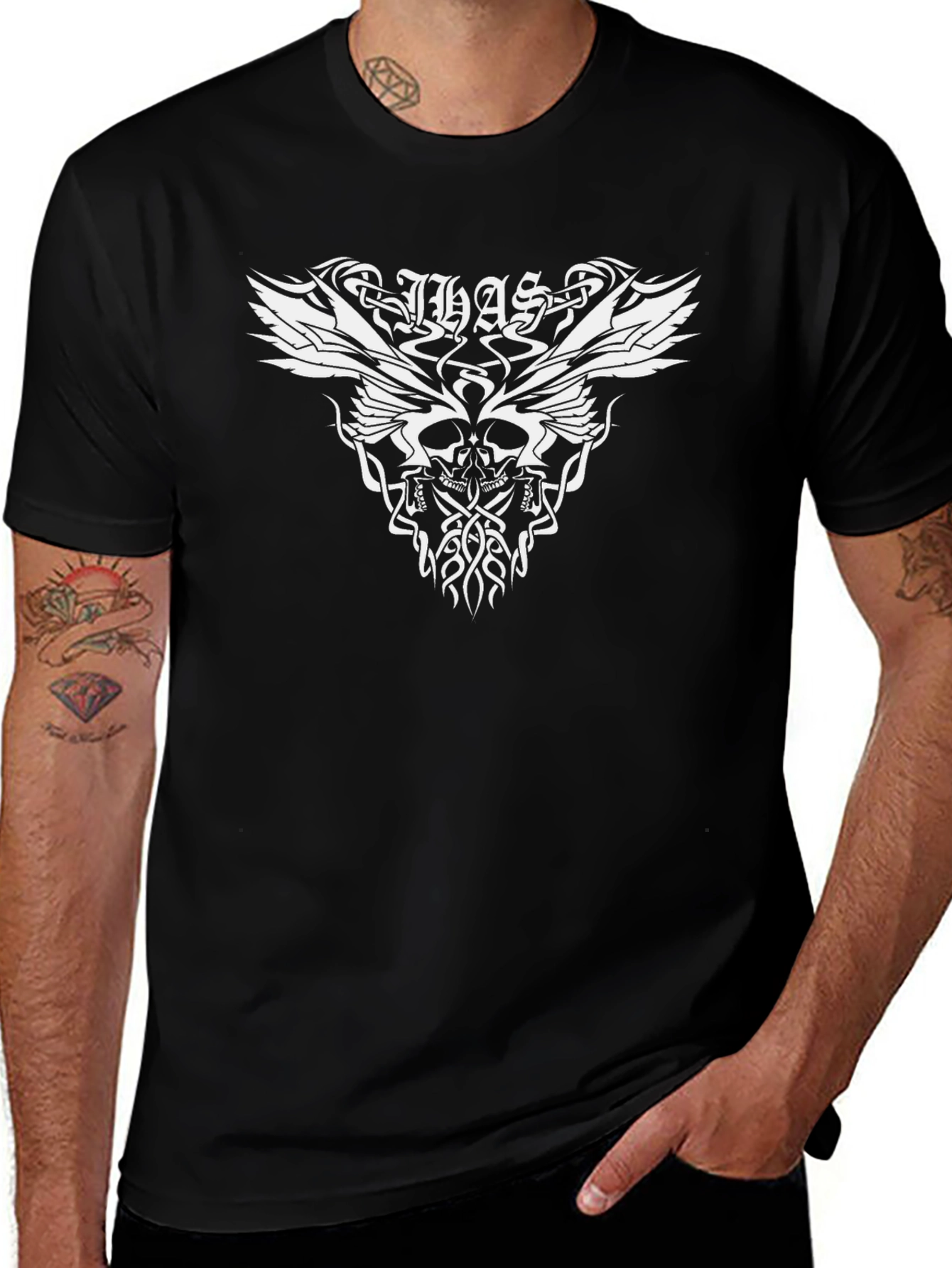 Skull Wings Black T-Shirt