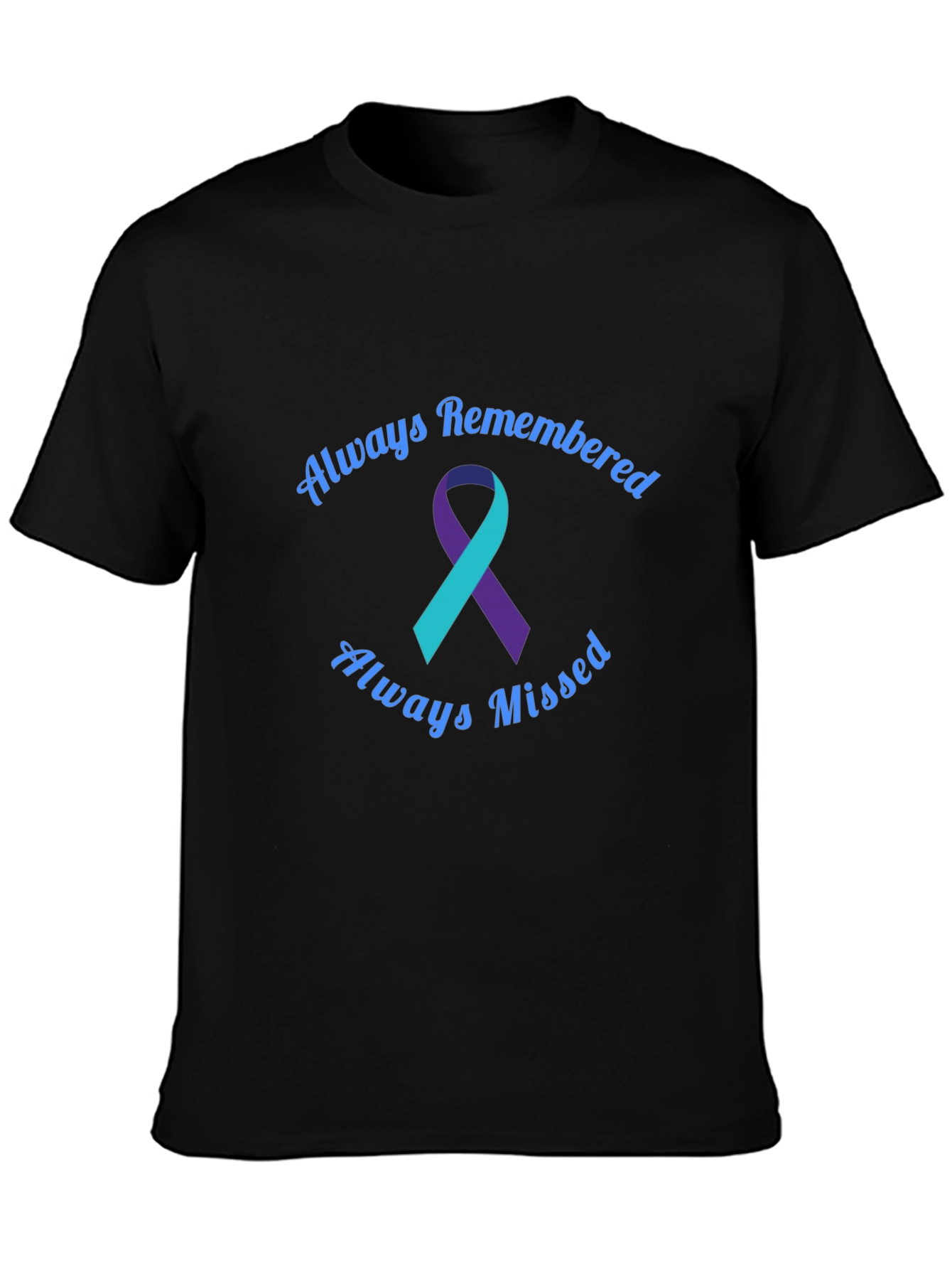 Always Remembered Teal and Purple Ribbon T-Shirt