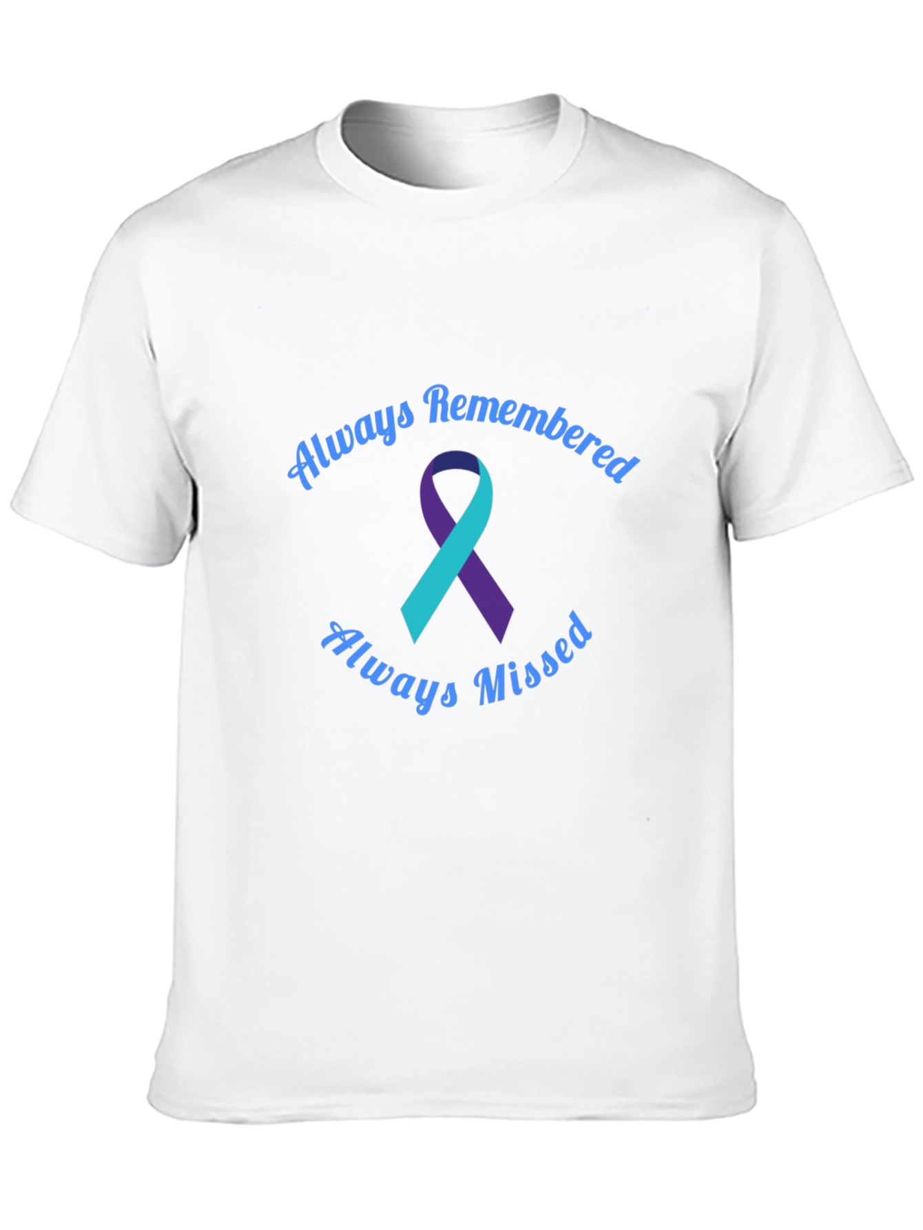 Always Remembered Teal and Purple Ribbon T-Shirt