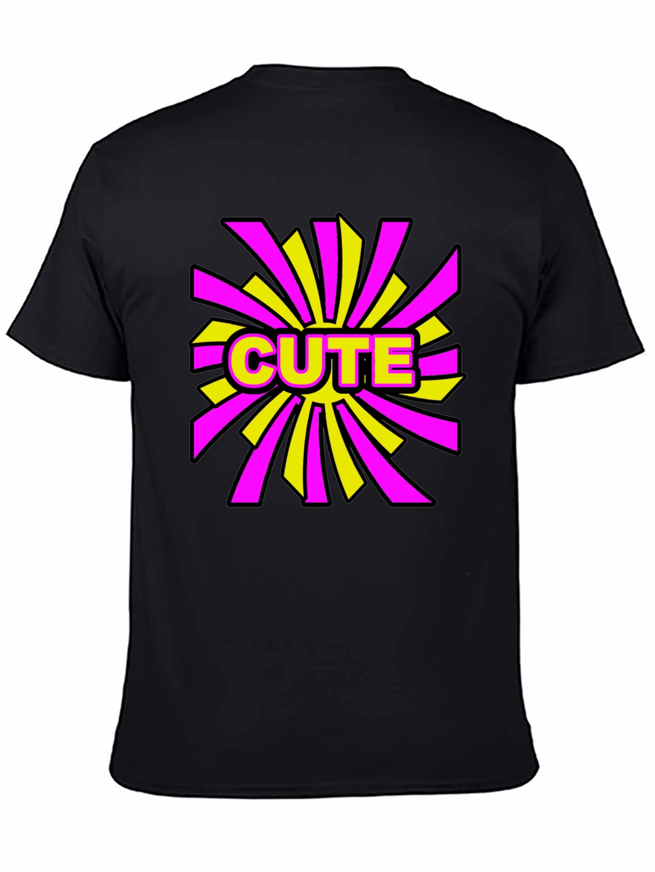Cute Graphic Print Black T-Shirt