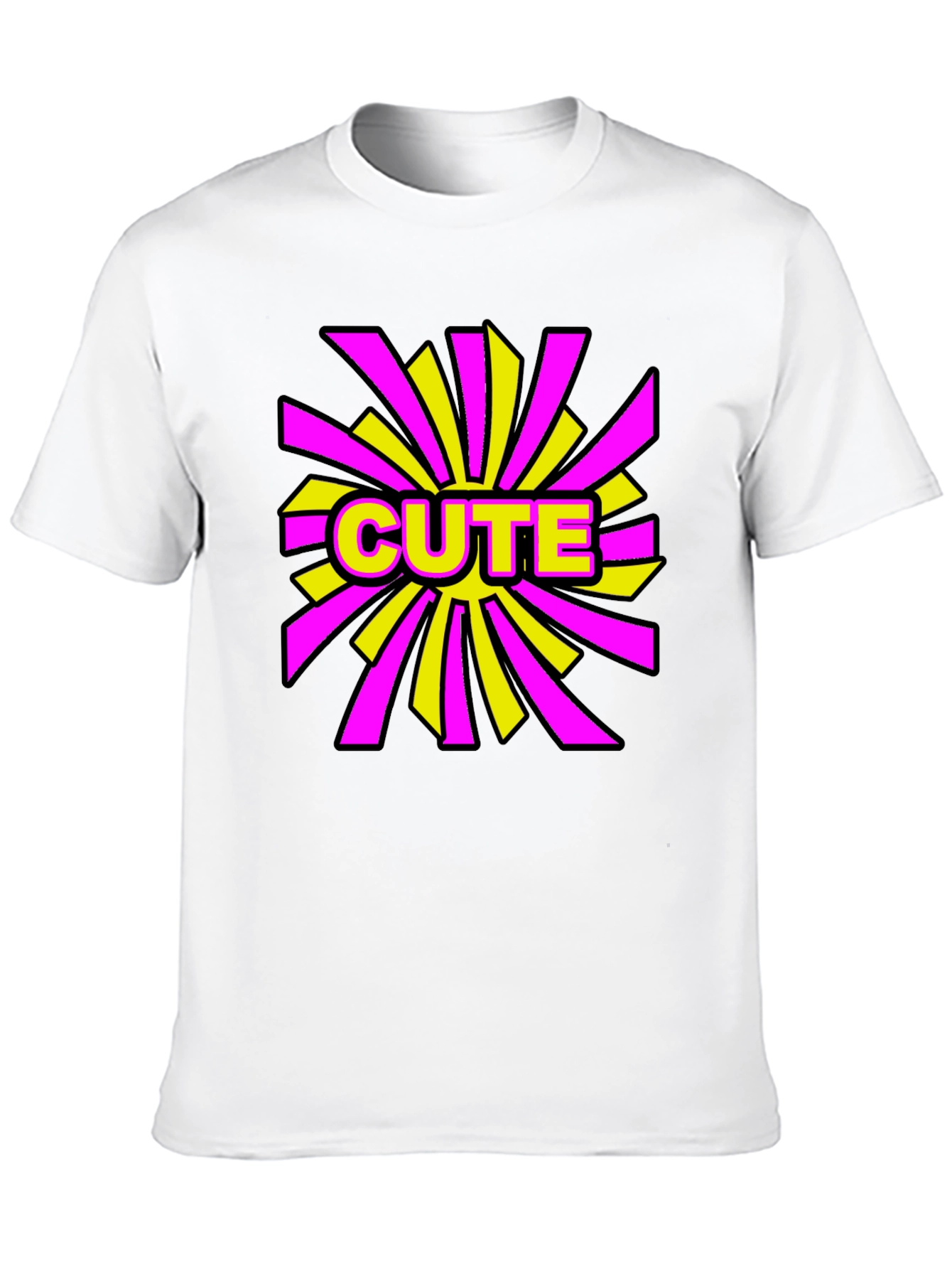 Cute Graphic Print Black T-Shirt