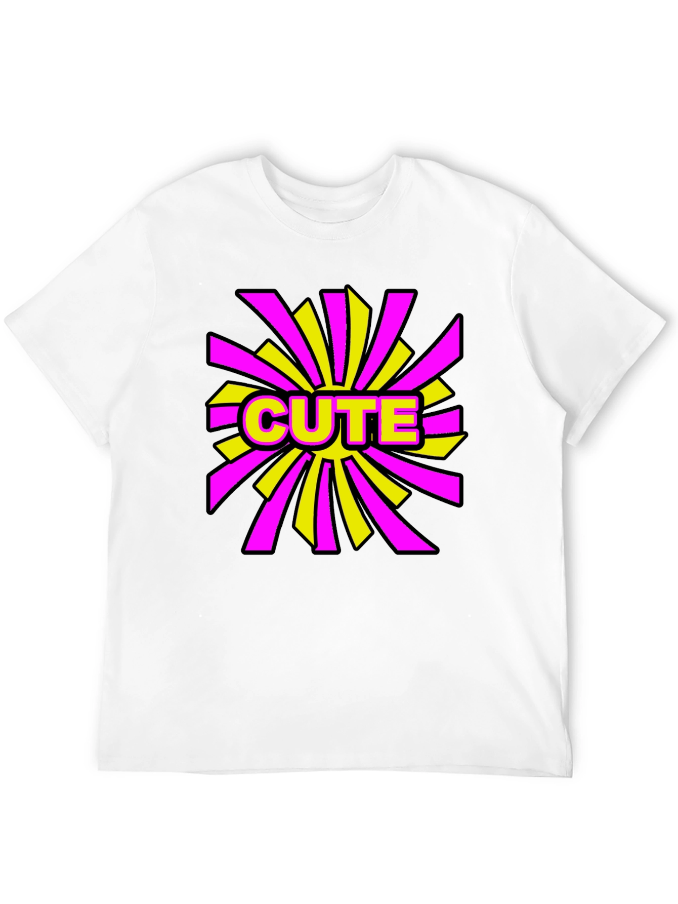 Cute Graphic Print Black T-Shirt