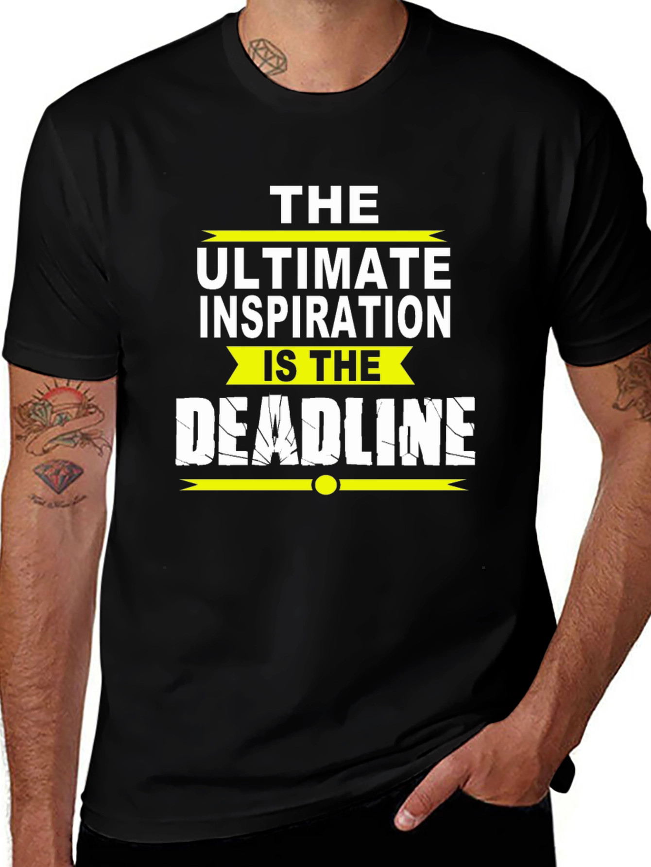 Inspirational Deadline Graphic Tee - Black