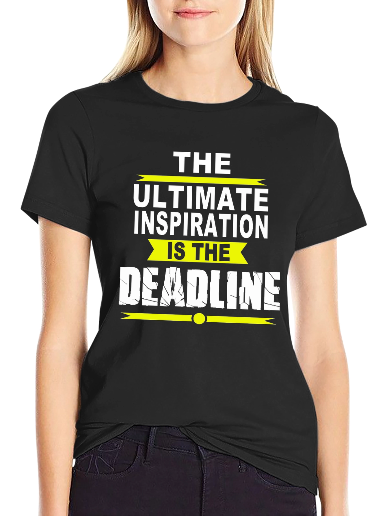Inspirational Deadline Graphic Tee - Black