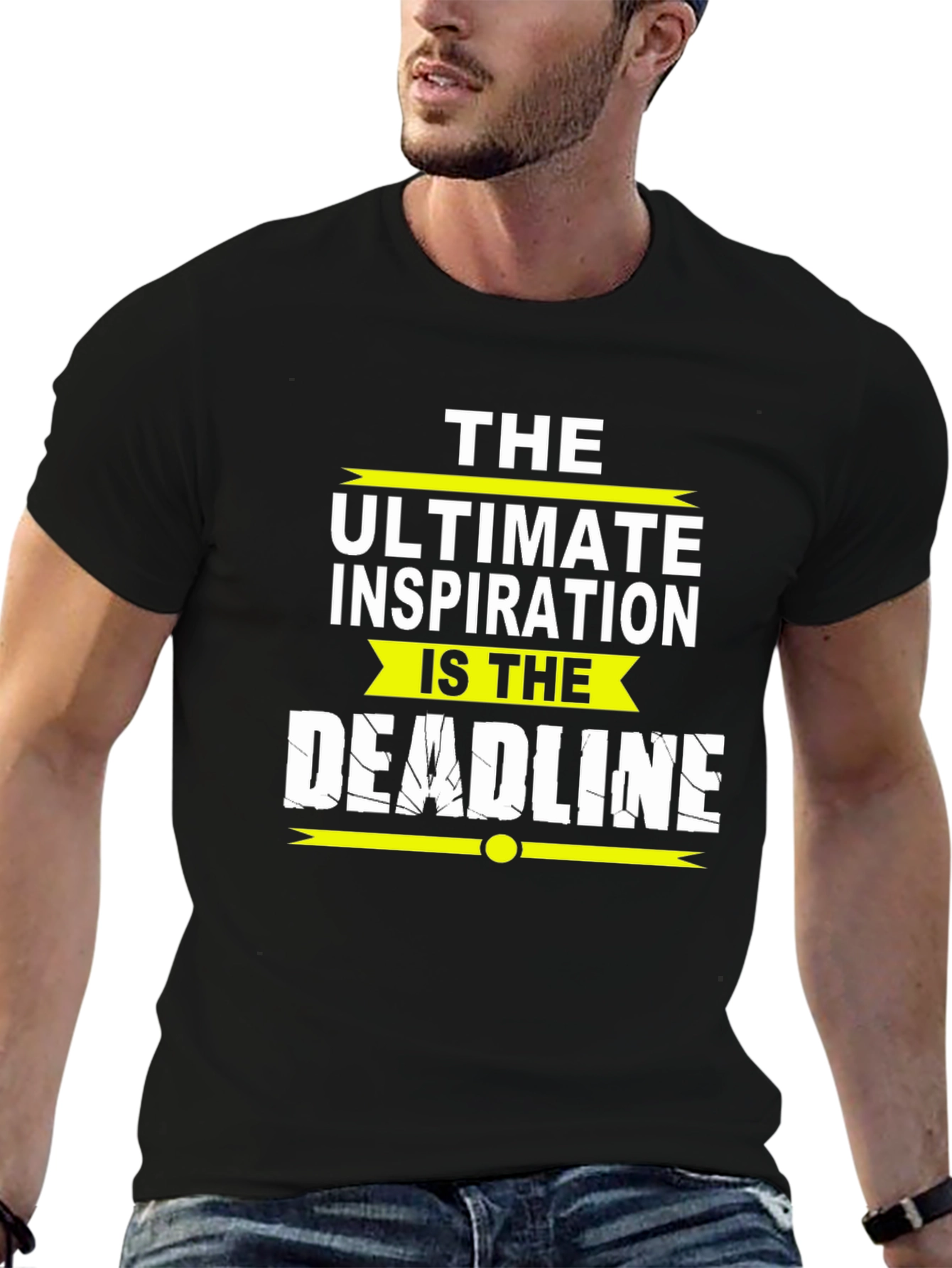 Inspirational Deadline Graphic Tee - Black