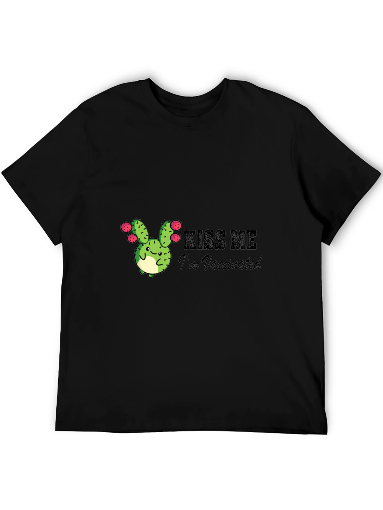 Kiss Me Im Vaccinated Cactus Graphic Tee