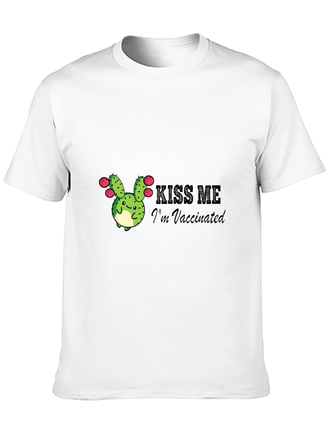 Kiss Me Im Vaccinated Cactus Graphic Tee