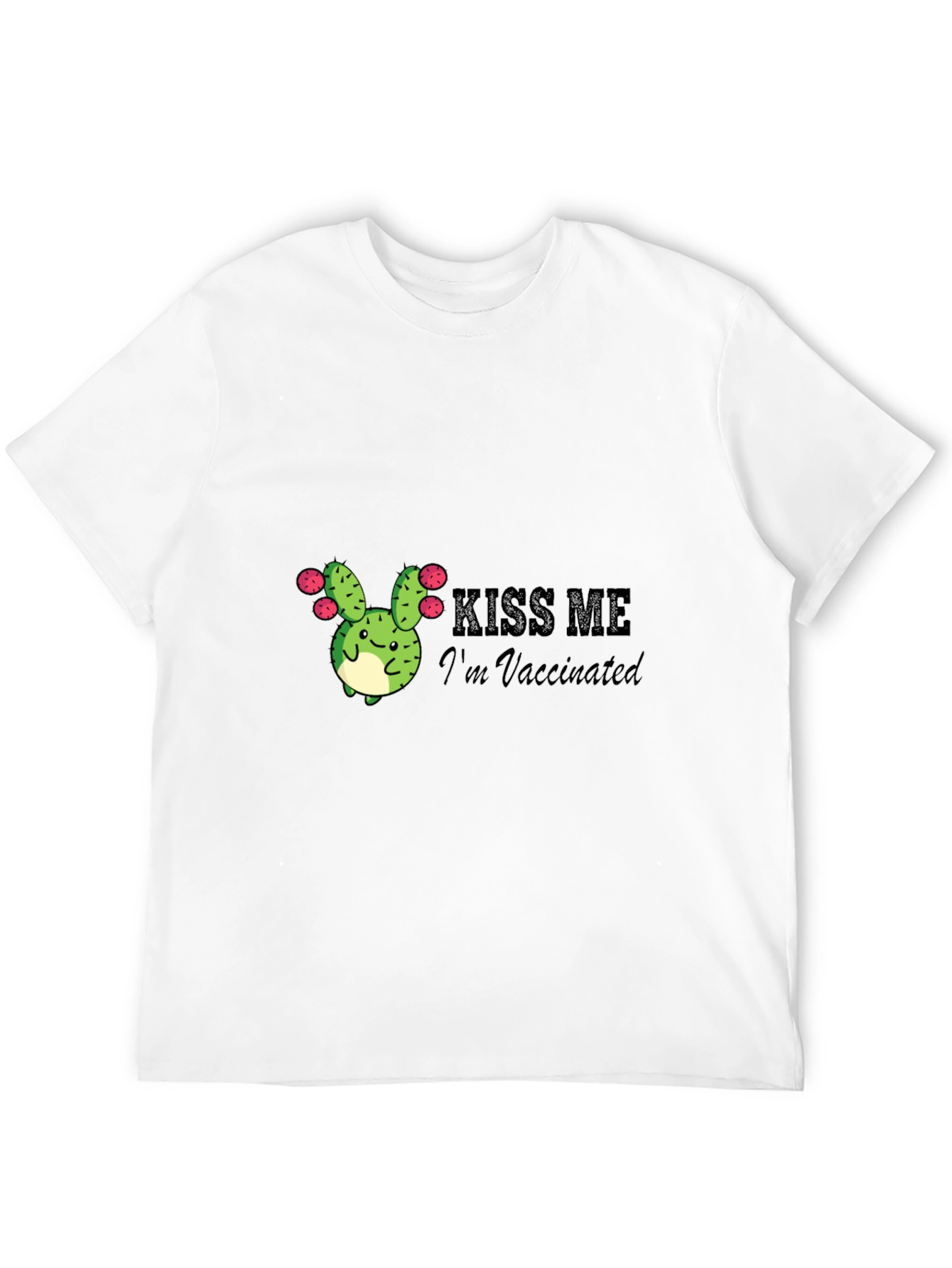 Kiss Me Im Vaccinated Cactus Graphic Tee