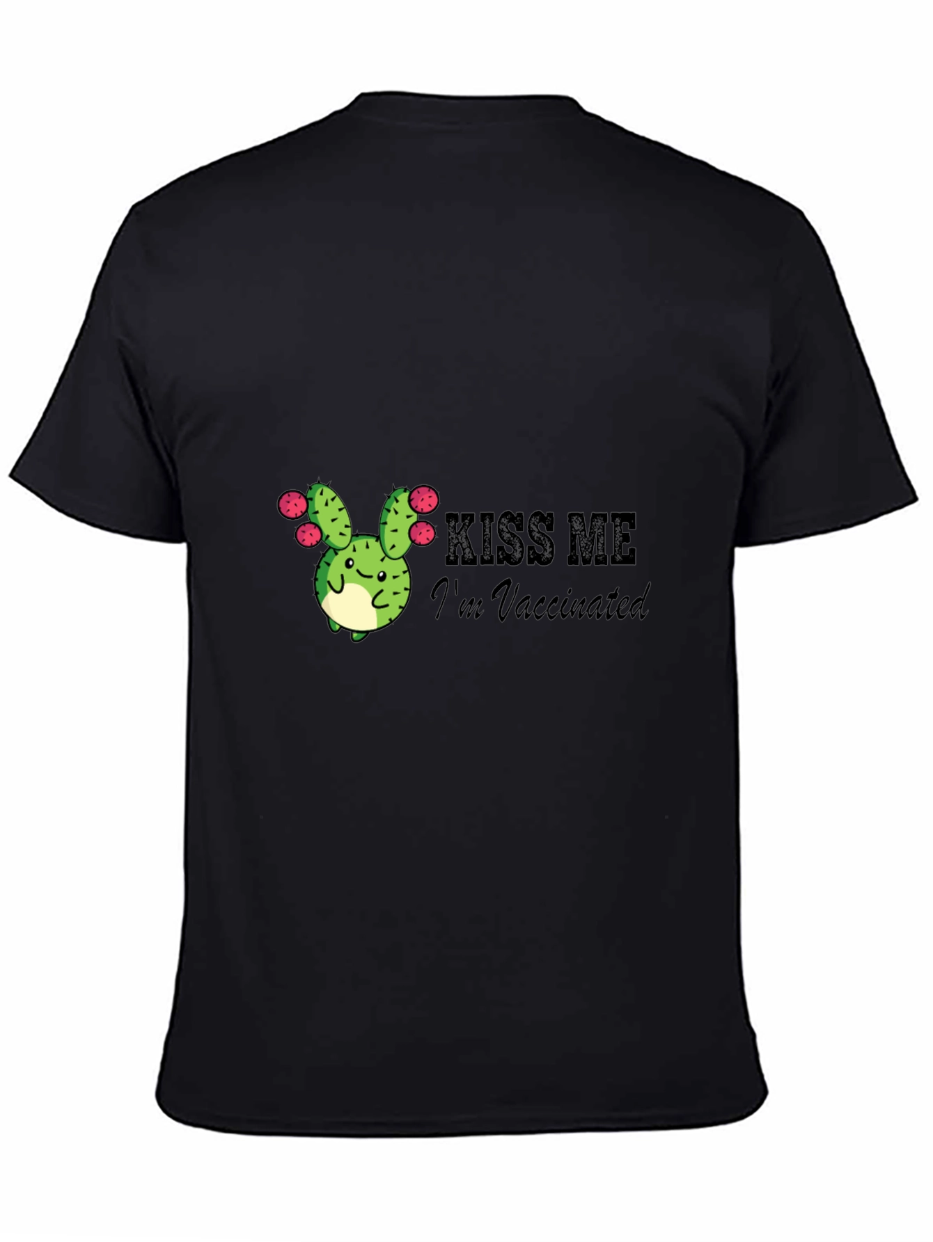 Kiss Me Im Vaccinated Cactus Graphic Tee