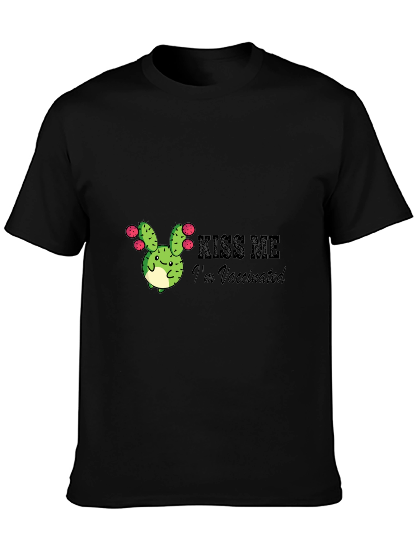 Kiss Me Im Vaccinated Cactus Graphic Tee