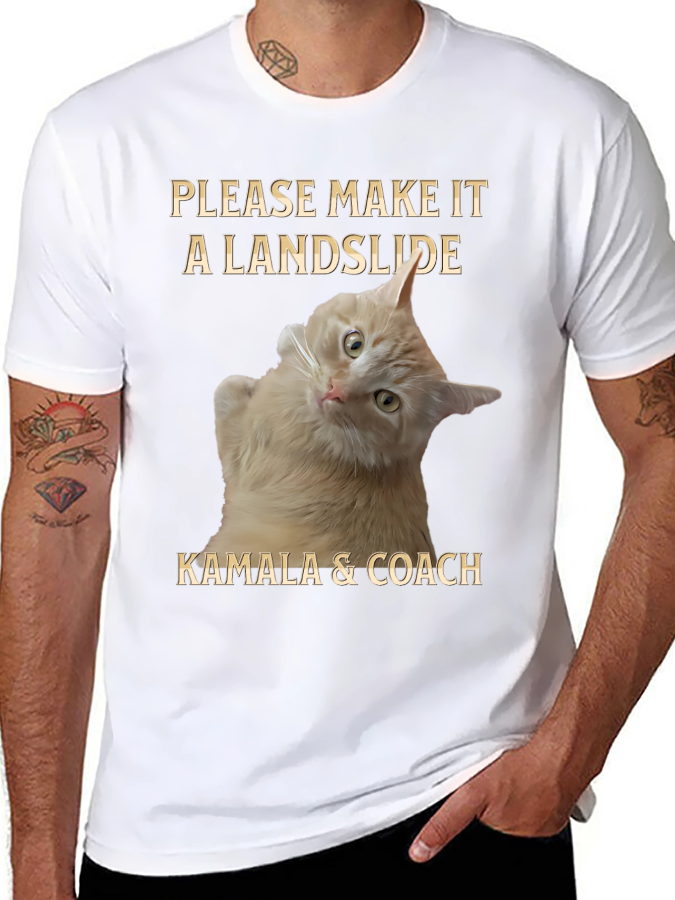 Kamala & Coach Landslide Cat T-Shirt
