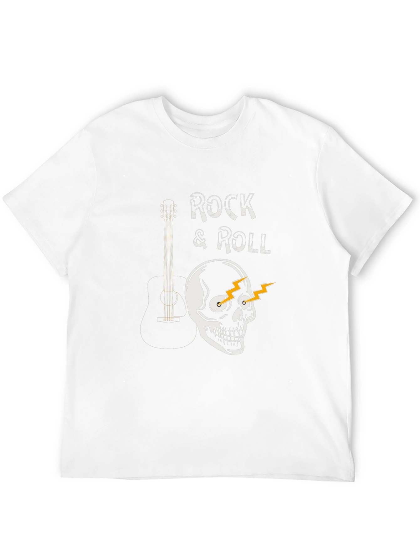 Rock & Roll Skull Graphic Tee - Black