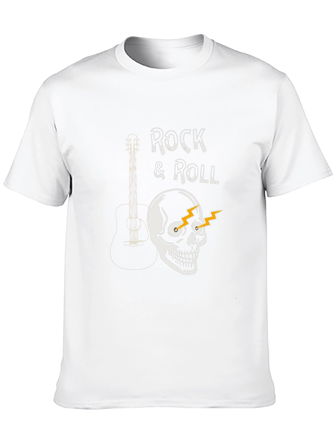 Rock & Roll Skull Graphic Tee - Black