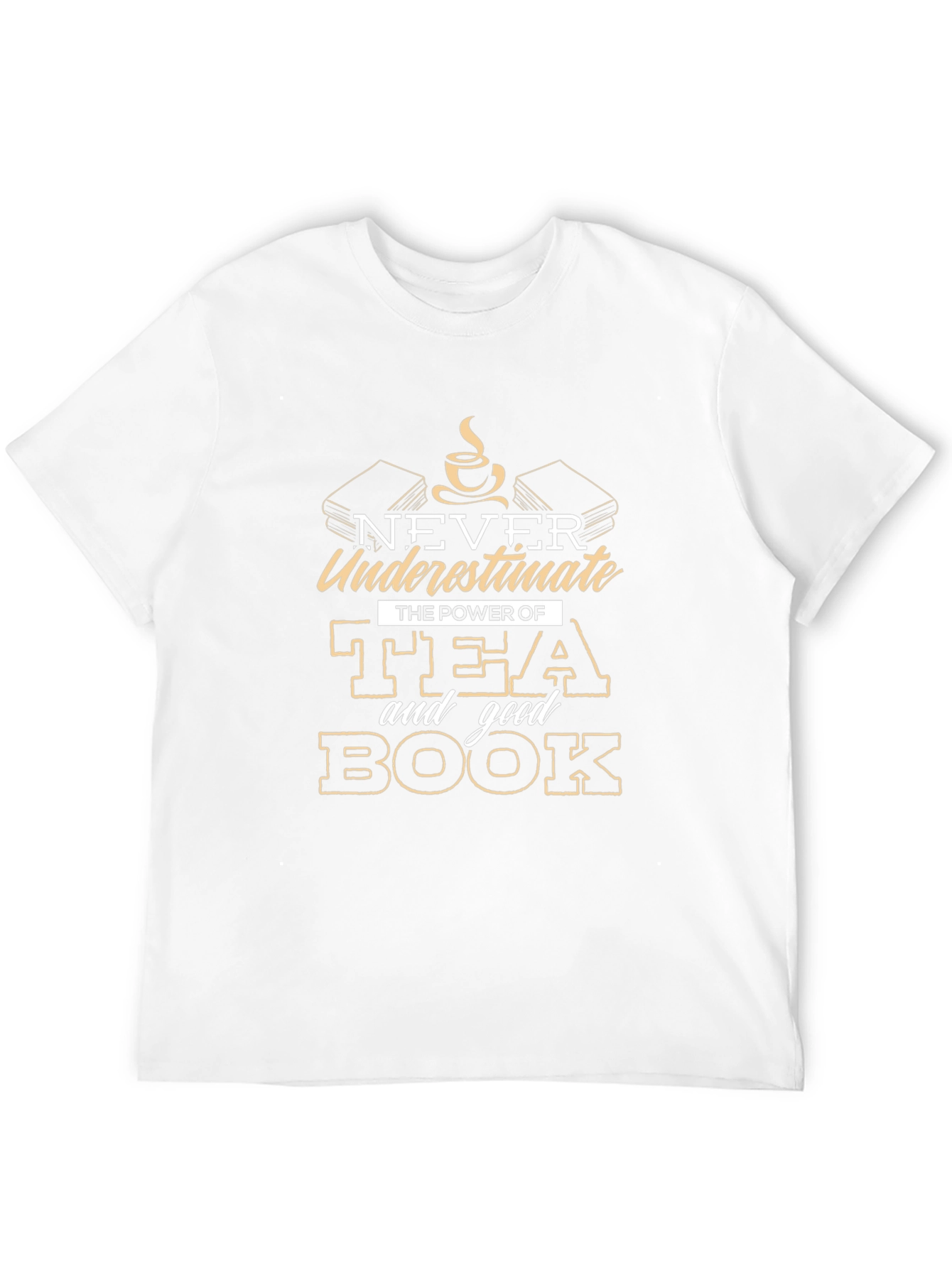 Tea and Book Graphic Tee - Black Cotton T-Shirt
