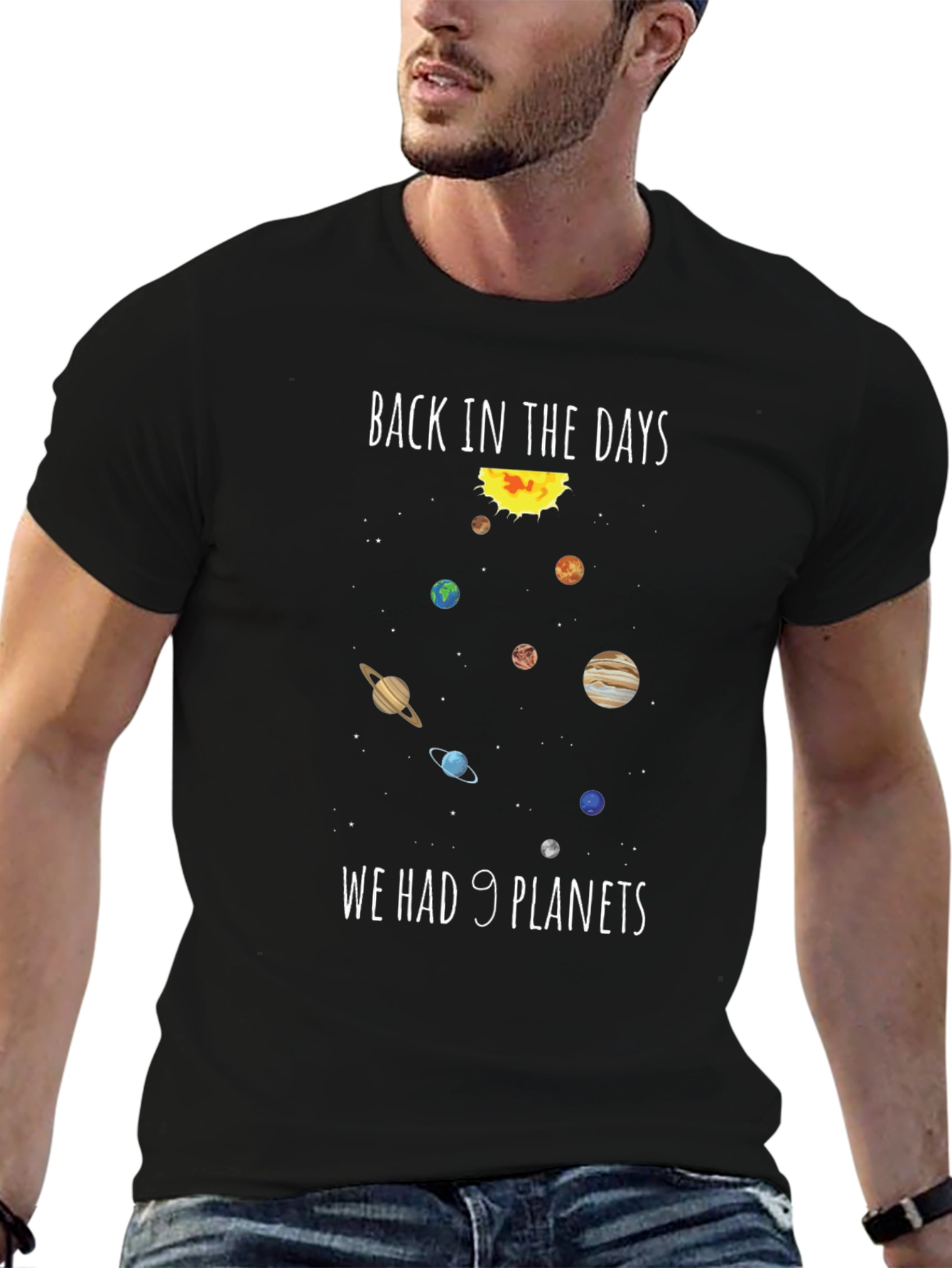 Retro 9 Planets Graphic Tee - Space Lovers T-Shirt