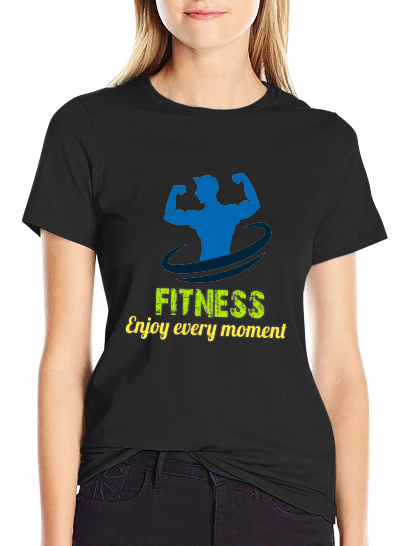 Fitness Graphic Print T-Shirt - Enjoy Every Moment