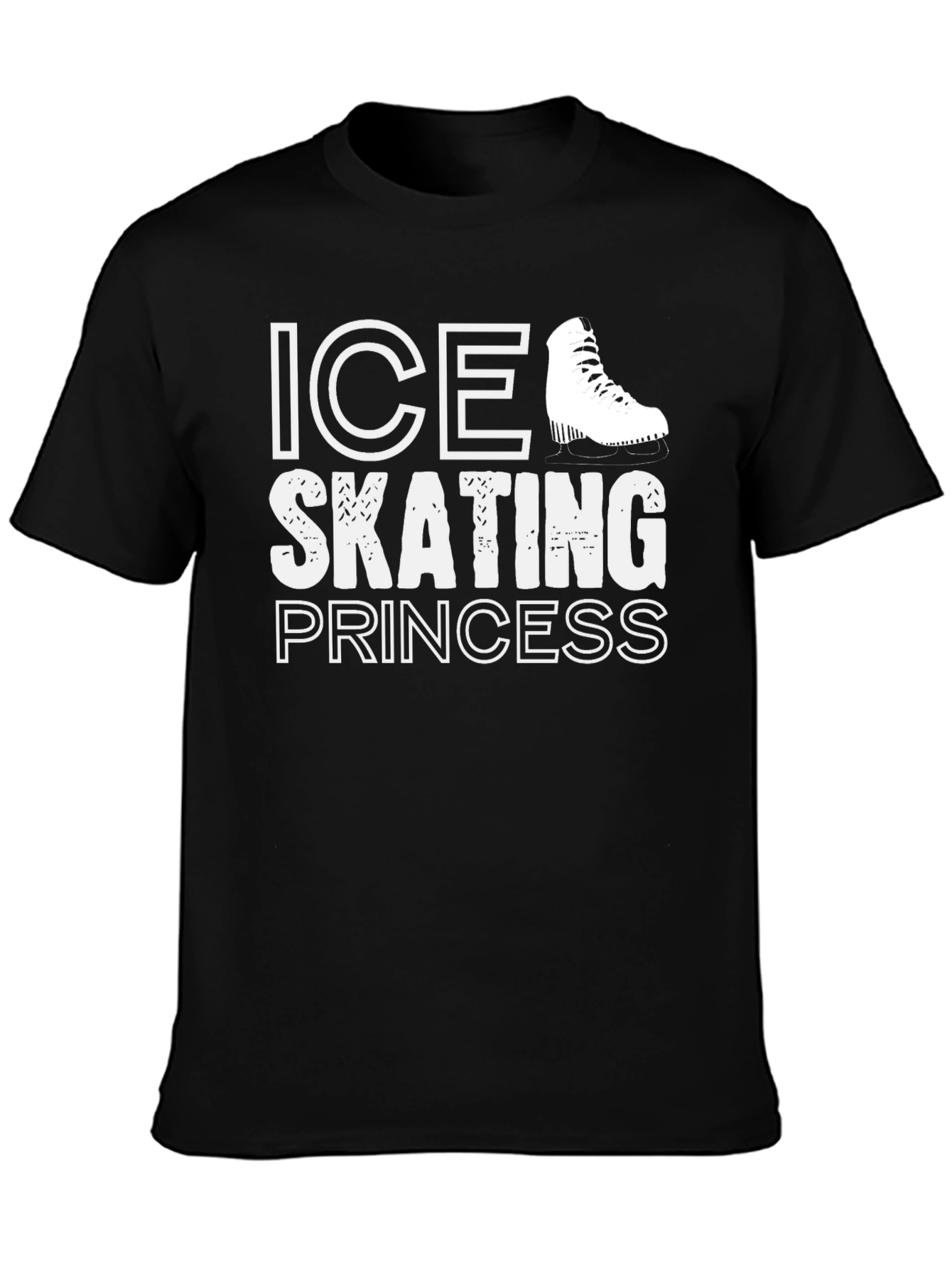 Ice Skating Princess Black Graphic Tee