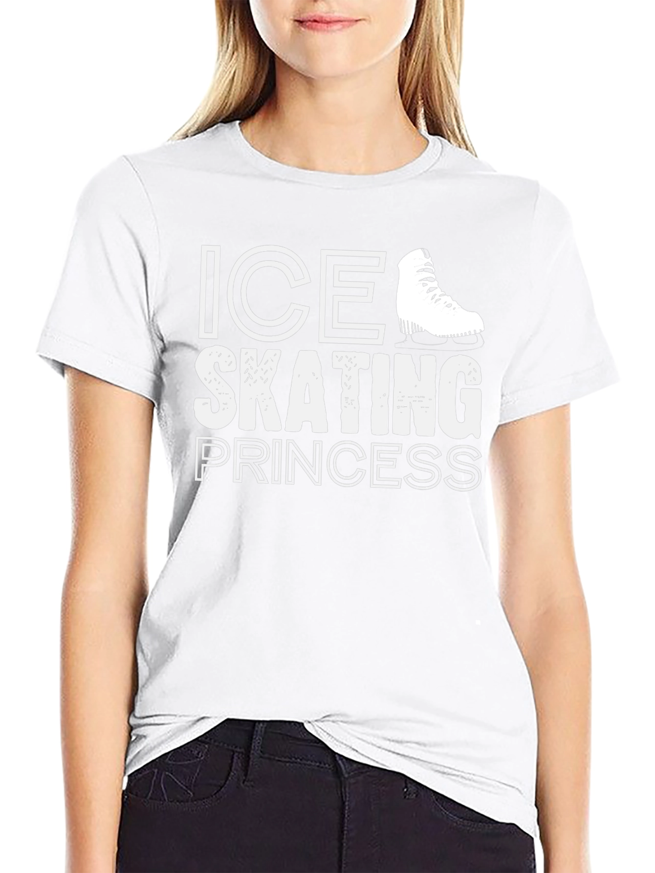Ice Skating Princess Black Graphic Tee