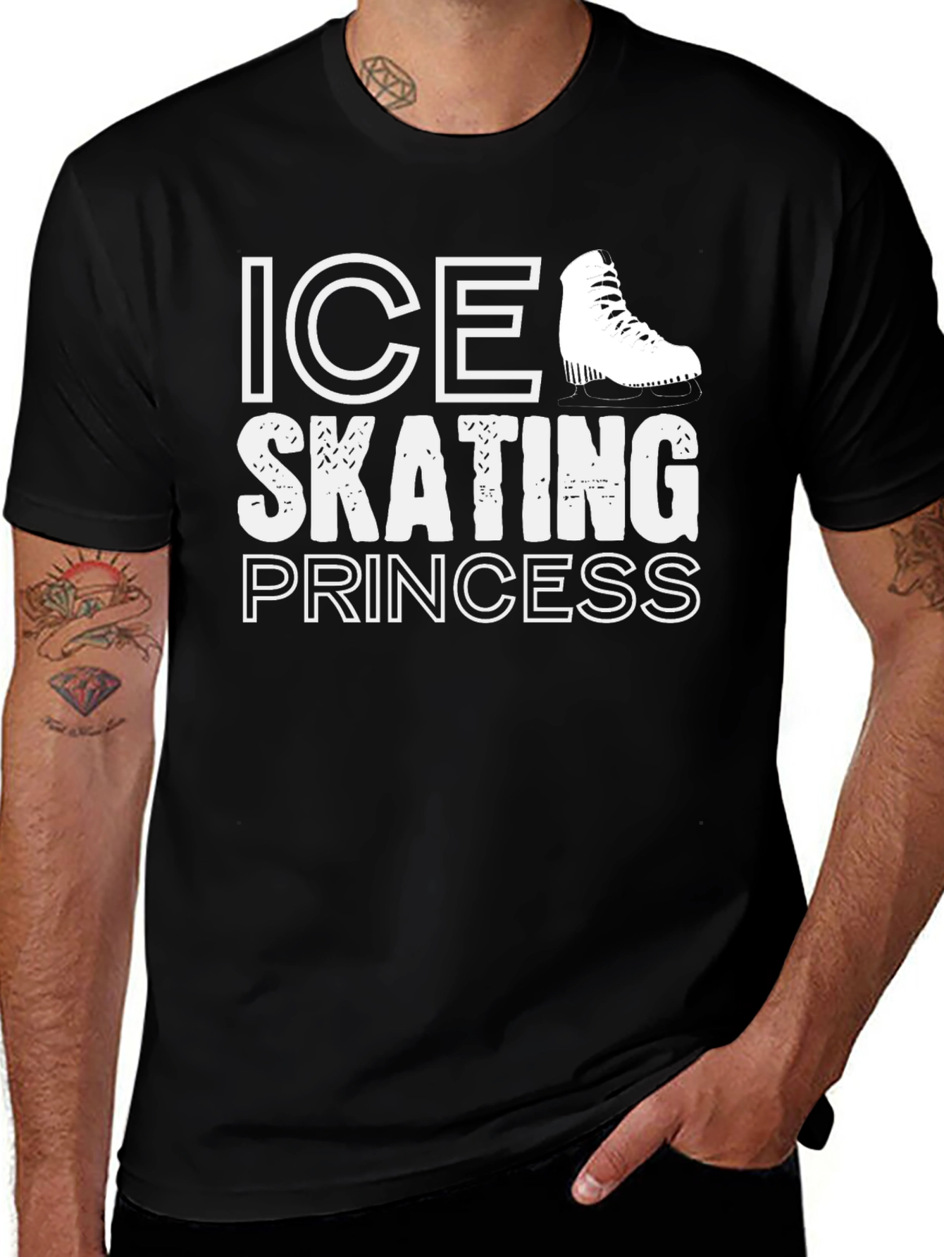 Ice Skating Princess Black Graphic Tee