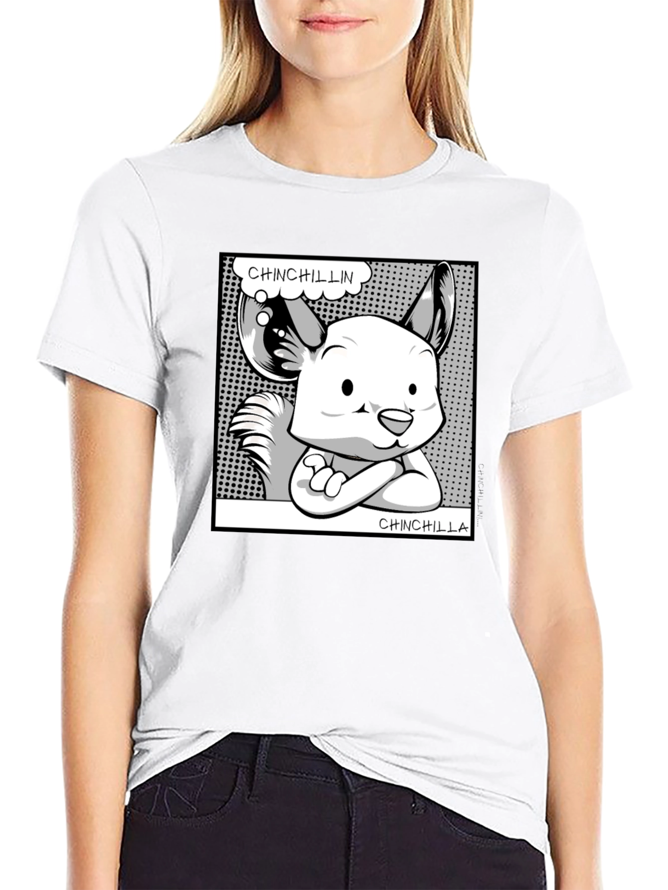 Chinchillin Chinchilla Graphic Tee - Black