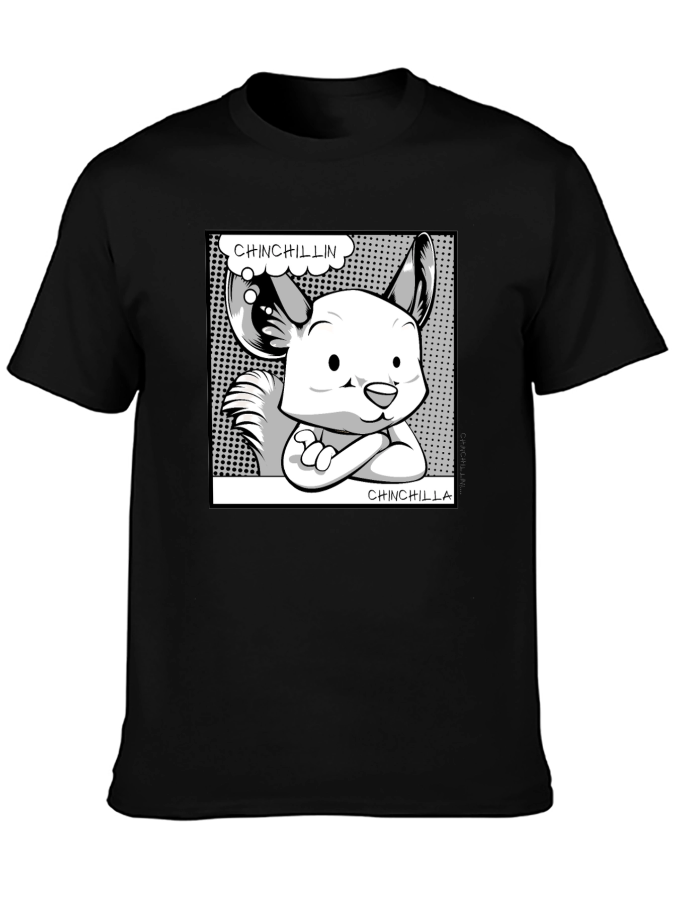 Chinchillin Chinchilla Graphic Tee - Black