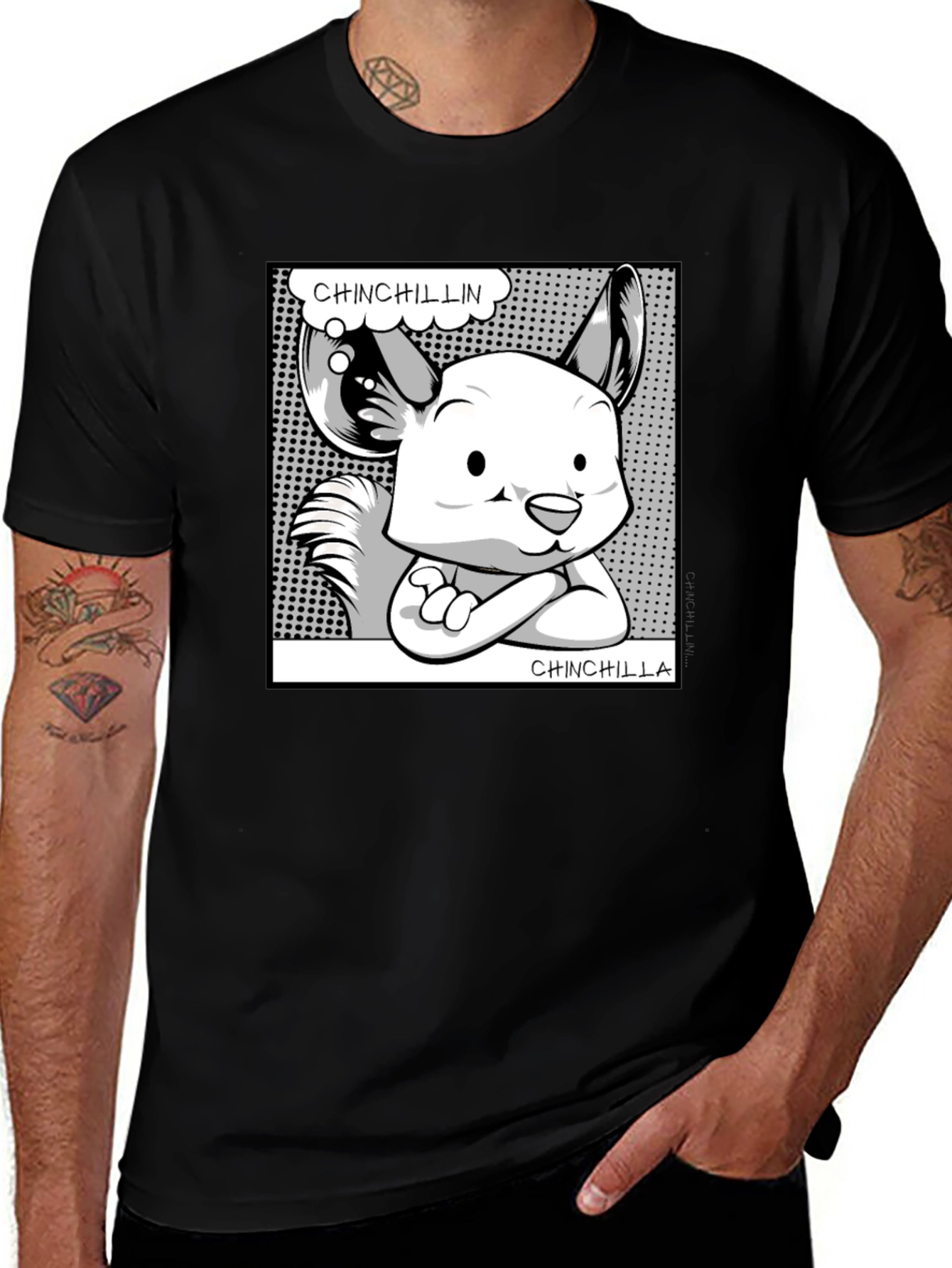 Chinchillin Chinchilla Graphic Tee - Black