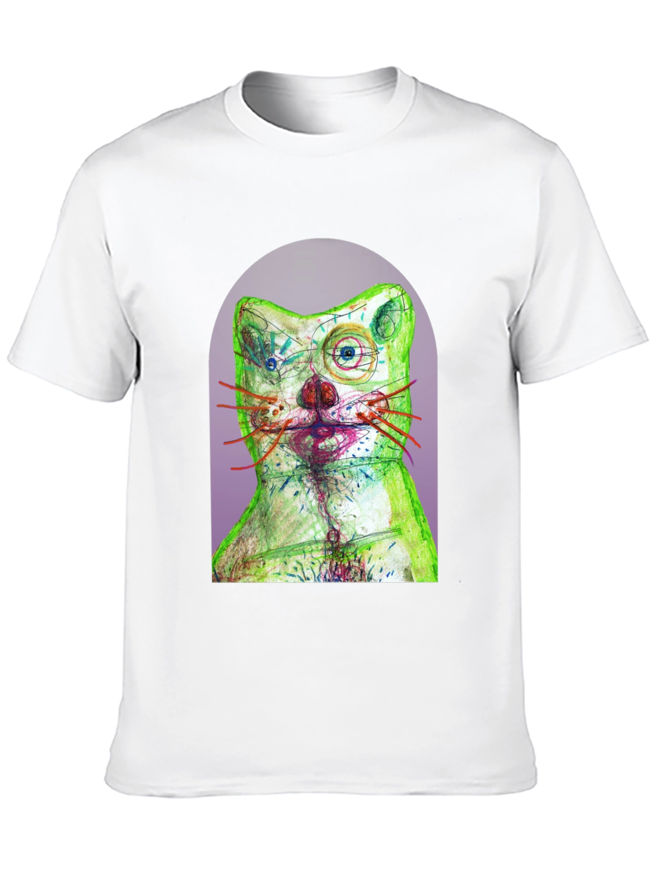 Artistic Cat Graphic T-Shirt - Unique Design