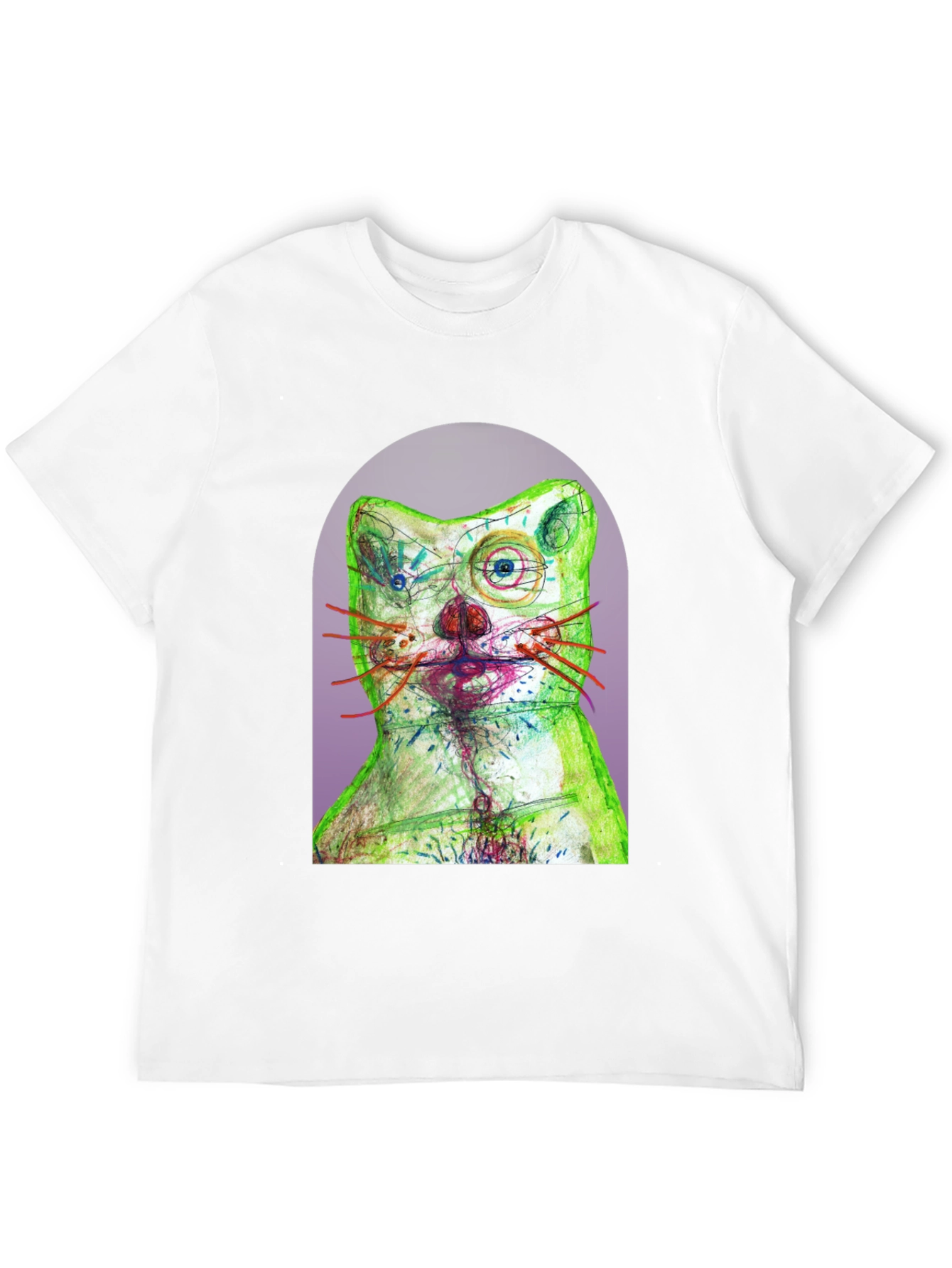 Artistic Cat Graphic T-Shirt - Unique Design