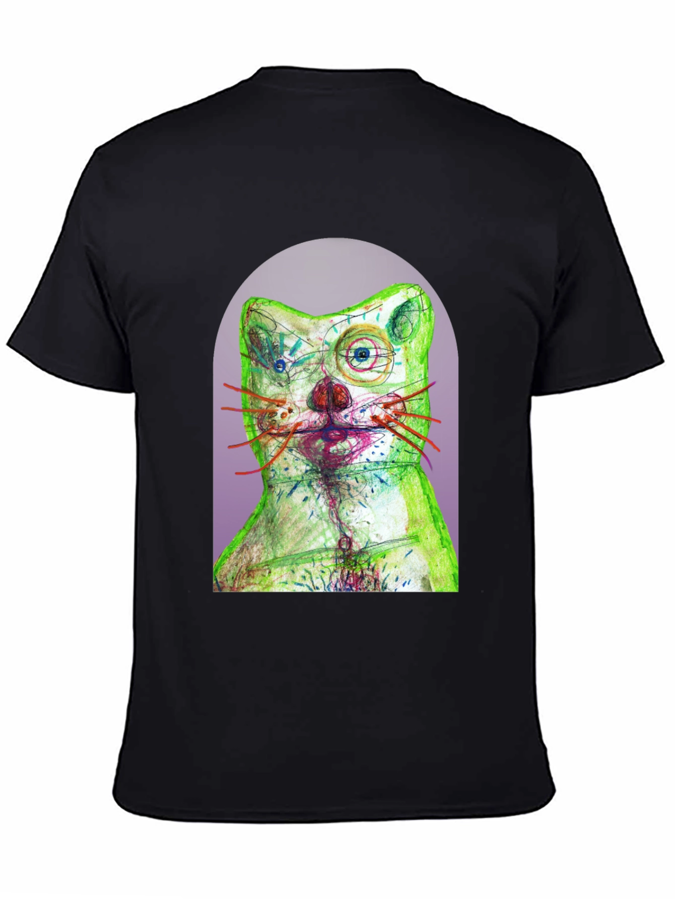 Artistic Cat Graphic T-Shirt - Unique Design
