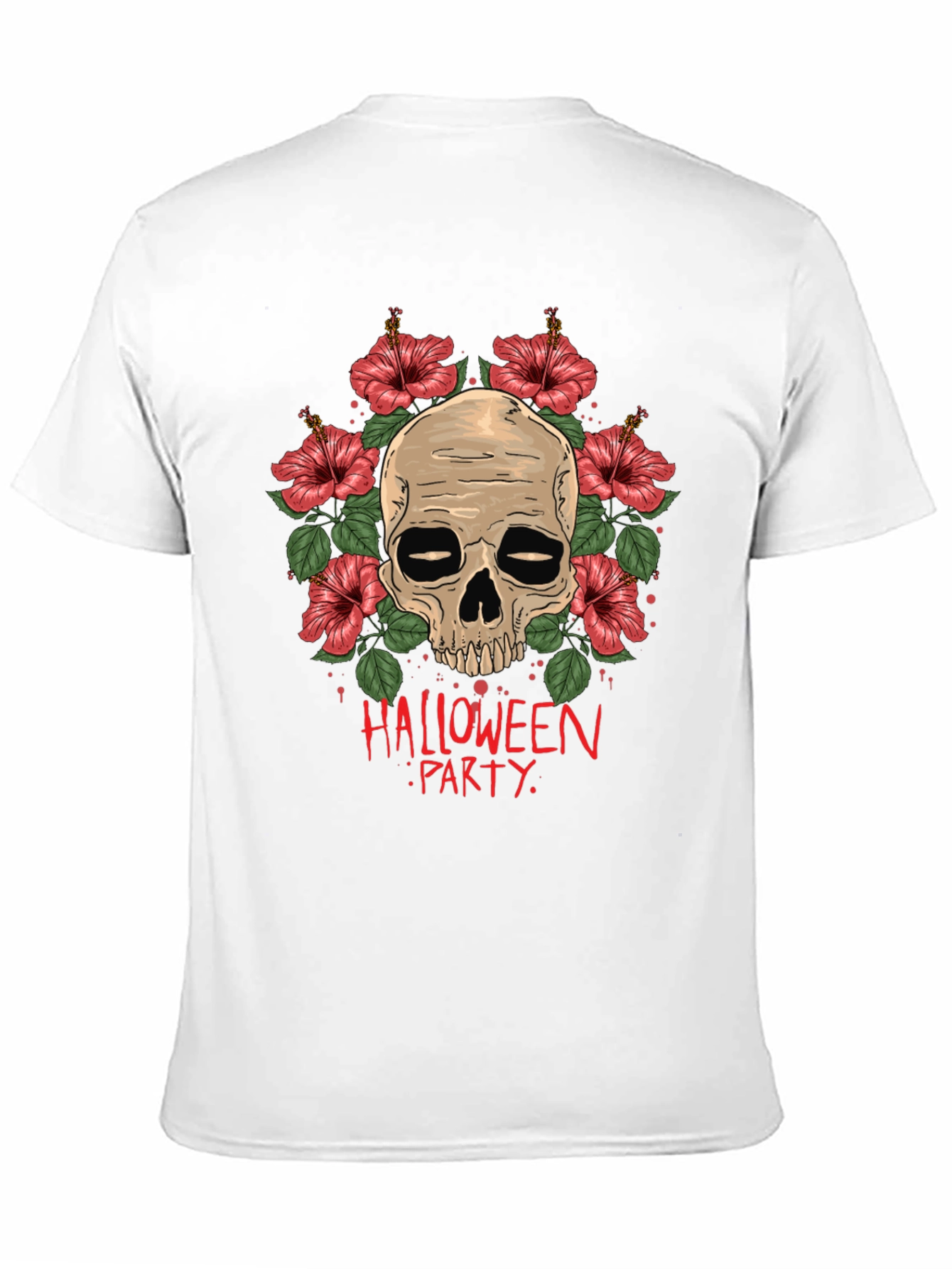 Skull & Floral Halloween Party T-Shirt