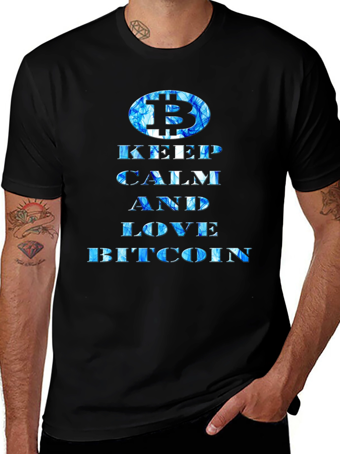 Keep Calm Love Bitcoin Black T-Shirt