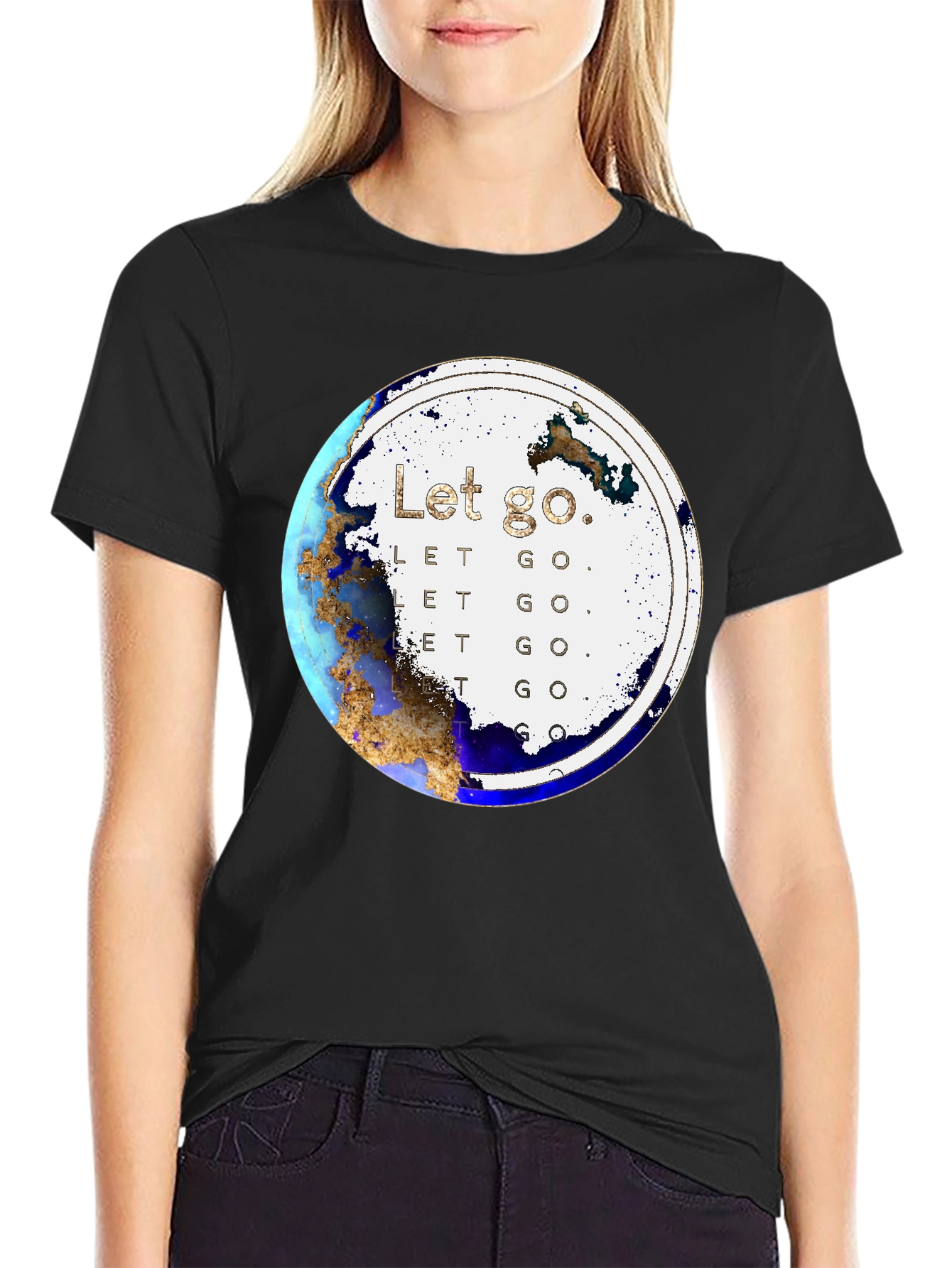 Let Go Graphic Print Crew Neck T-Shirt
